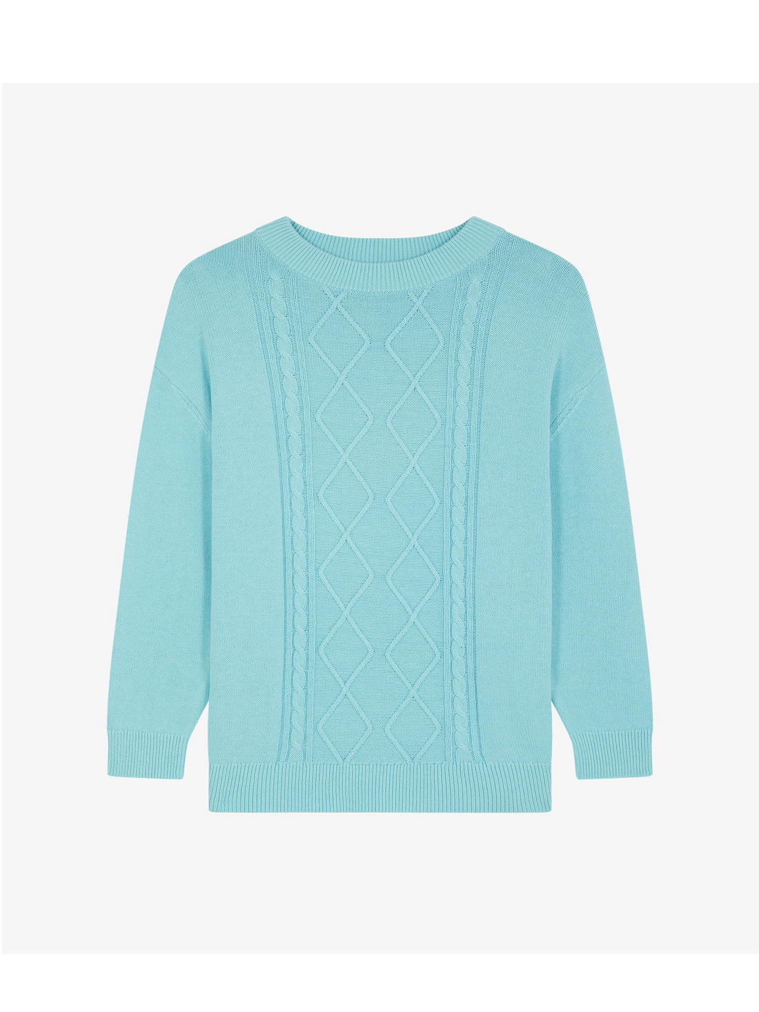 Le pull en maille bleu glacier