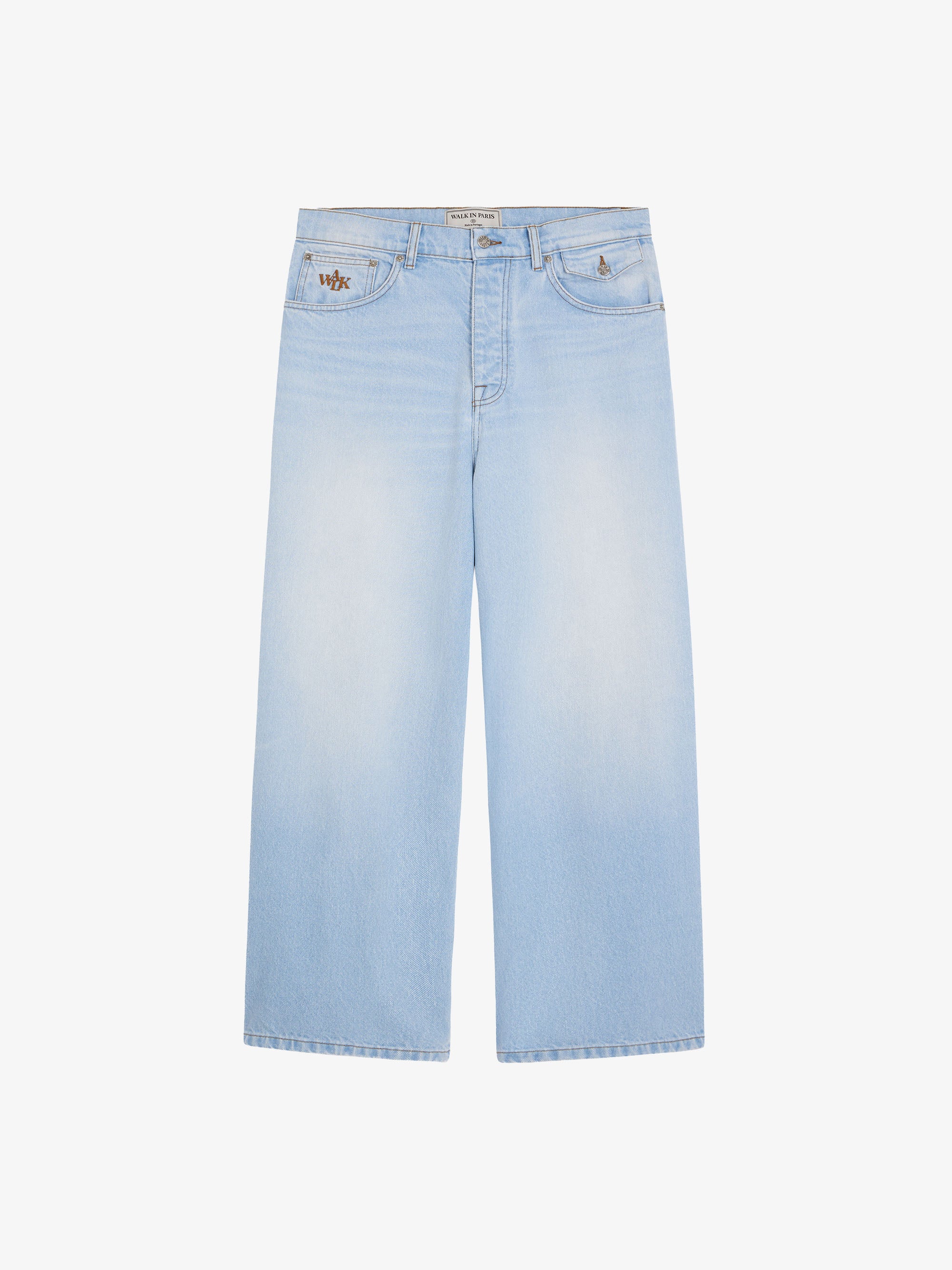 Baggy pants in light-washed denim 1