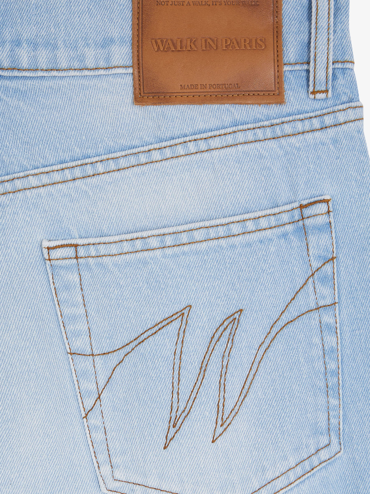 Regular pants in light washed denim
