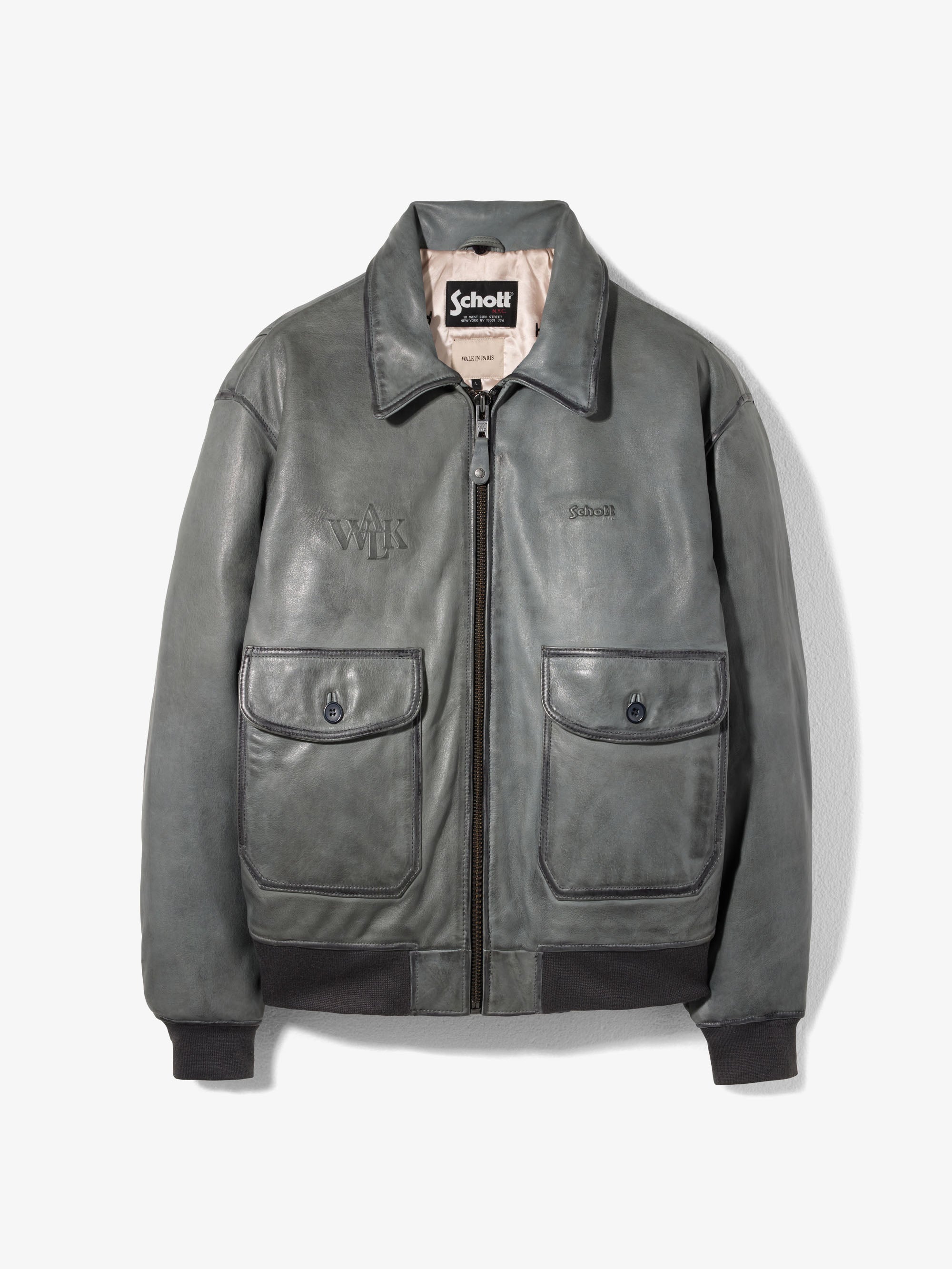 Walk in Paris X Schott NYC ® - Grey flight jacket 9