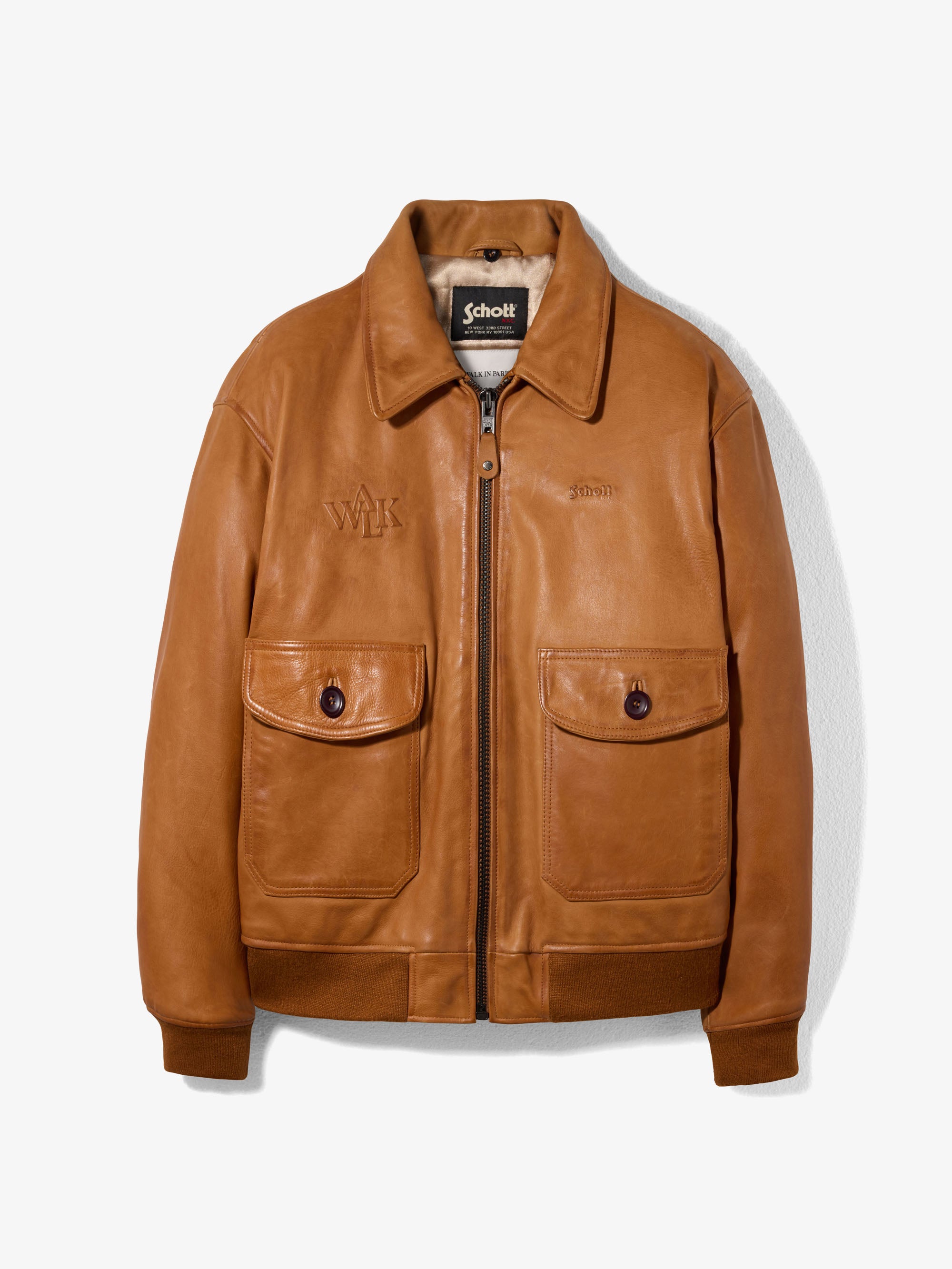 Walk in Paris X Schott NYC ® - Camel flight jacket 11