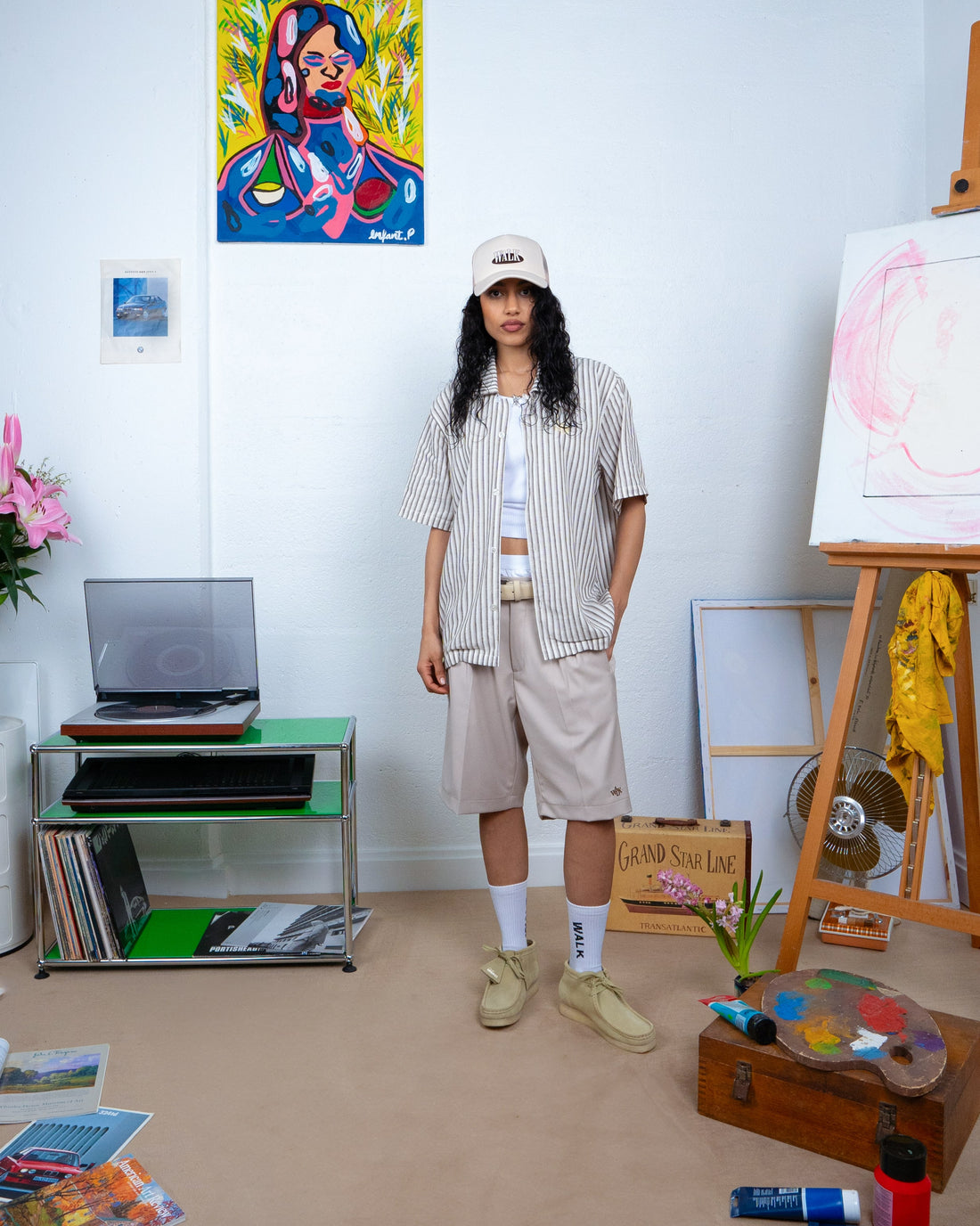 Le short de costume beige