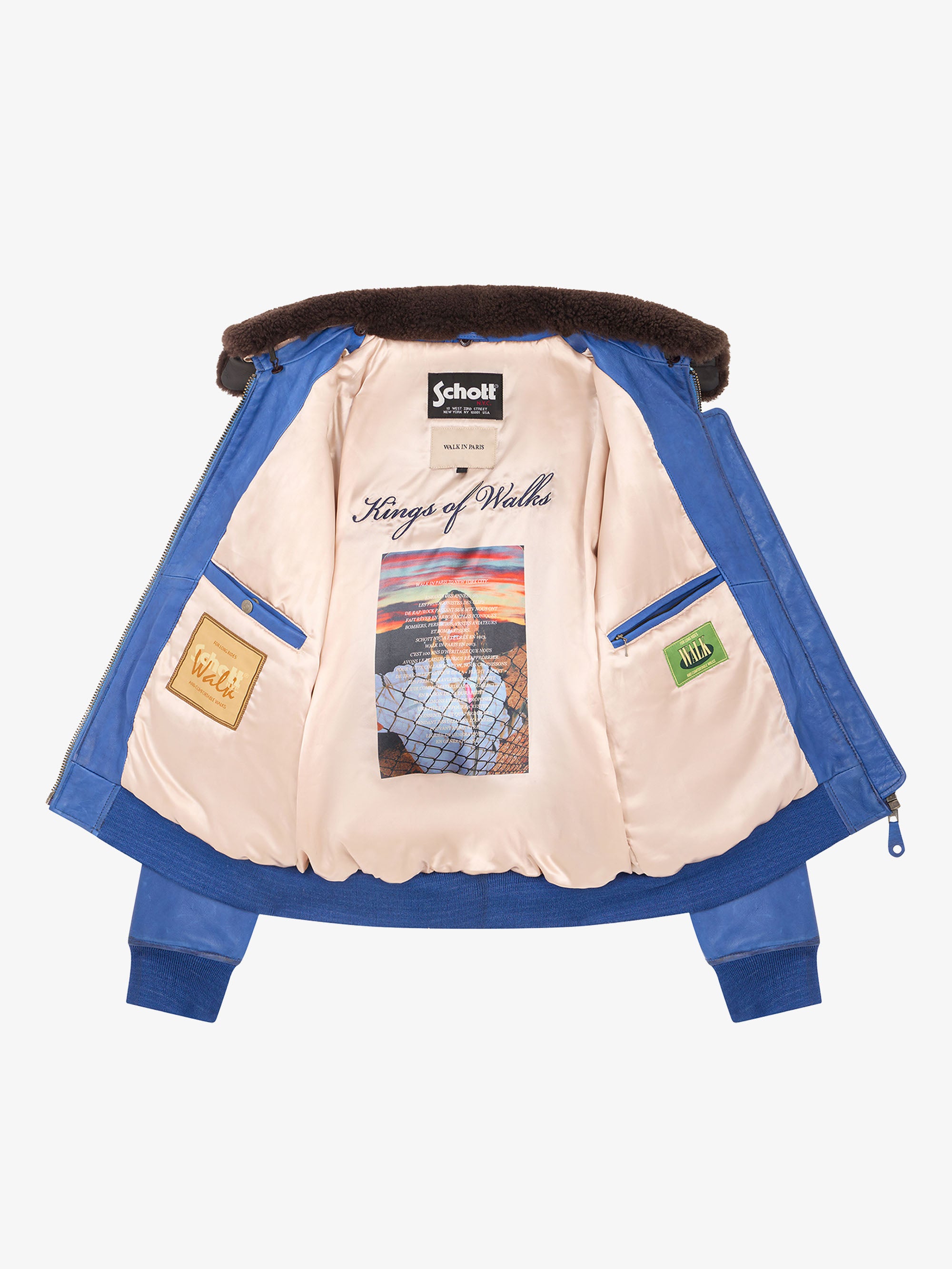 Walk in Paris X Schott N﻿YC ® - Blue flight jacket 3
