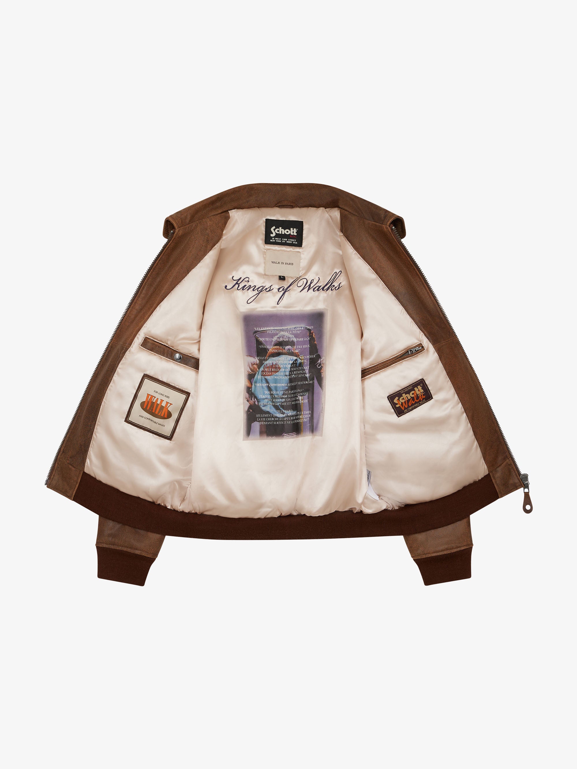 Walk in Paris x Schott NYC ® - Amber flight jacket 3