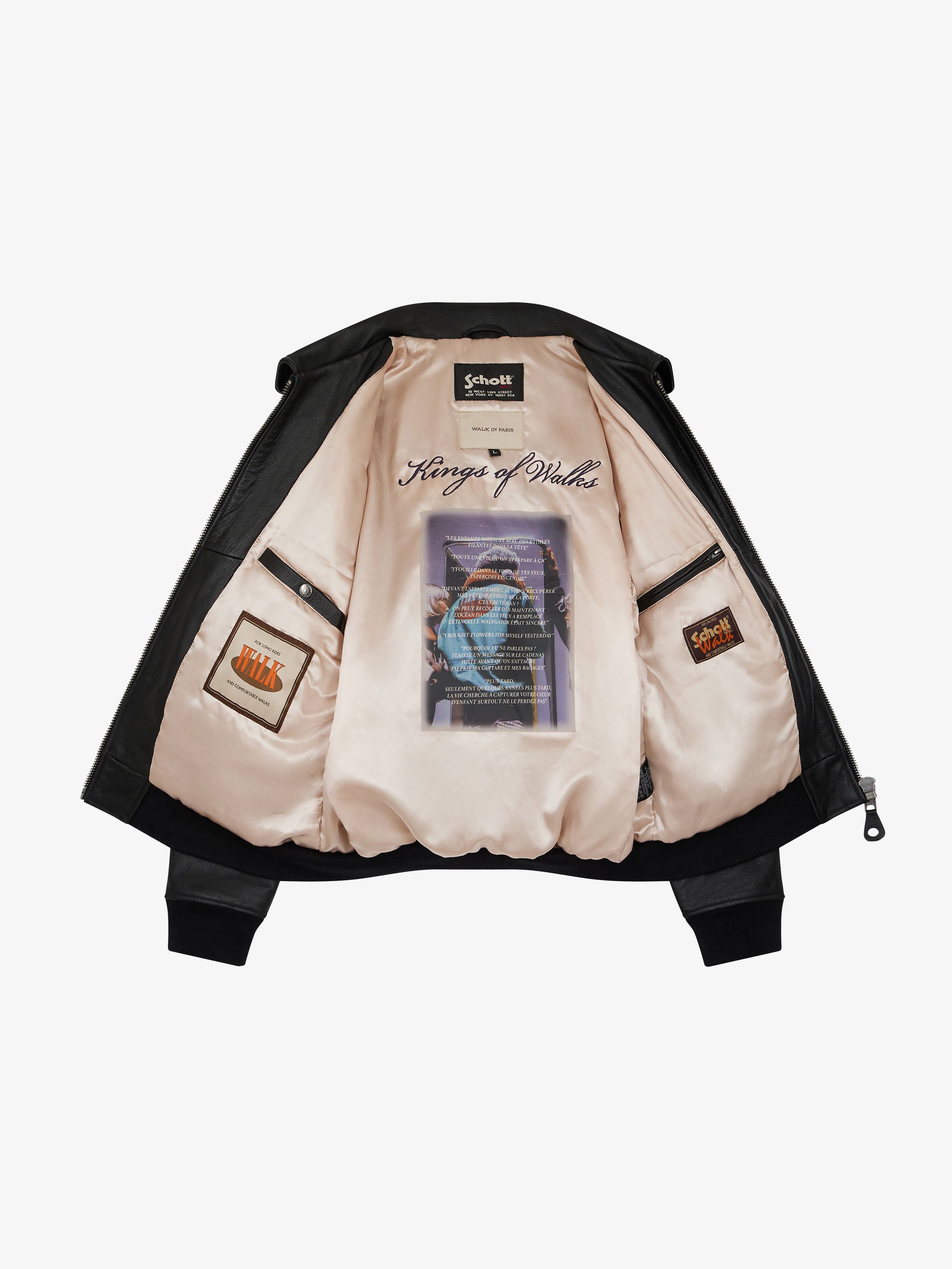 Walk in Paris x Schott NYC ® - Onyx flight jacket 3