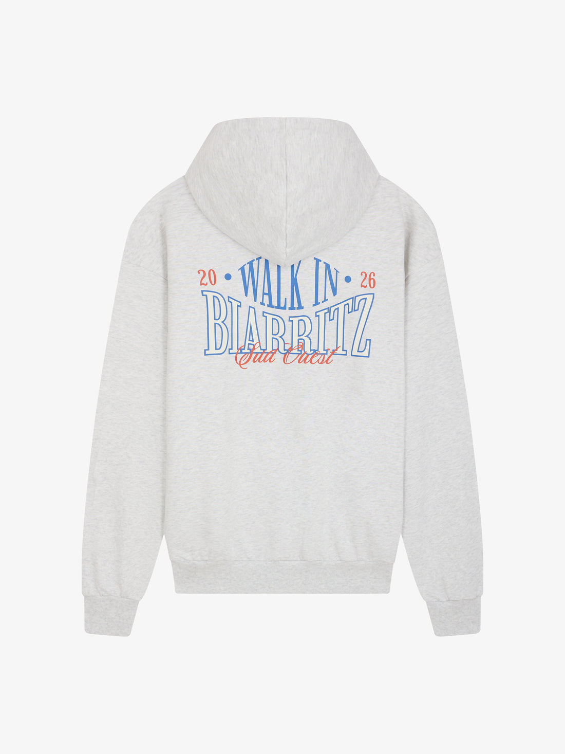 Ash grey "Walk in Biarritz" zipped hoodie