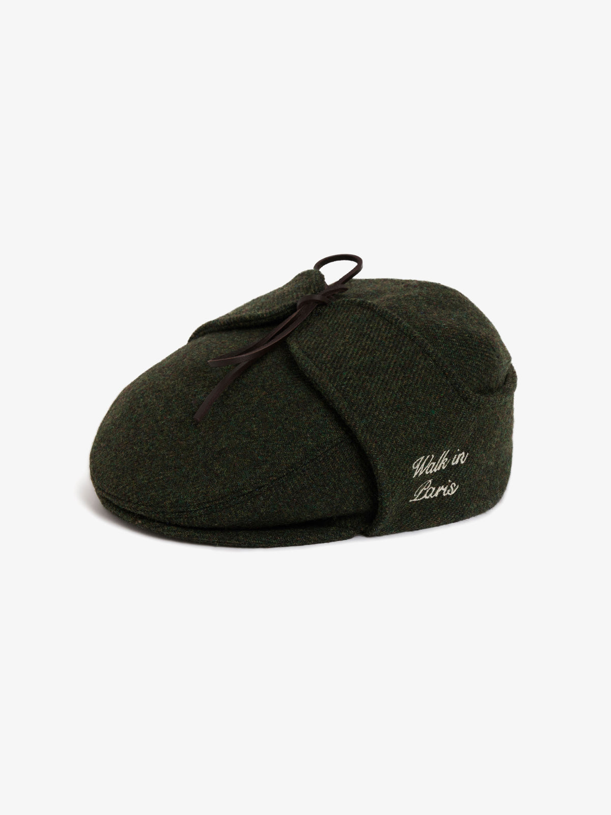 Forest green wool Sherlock beret