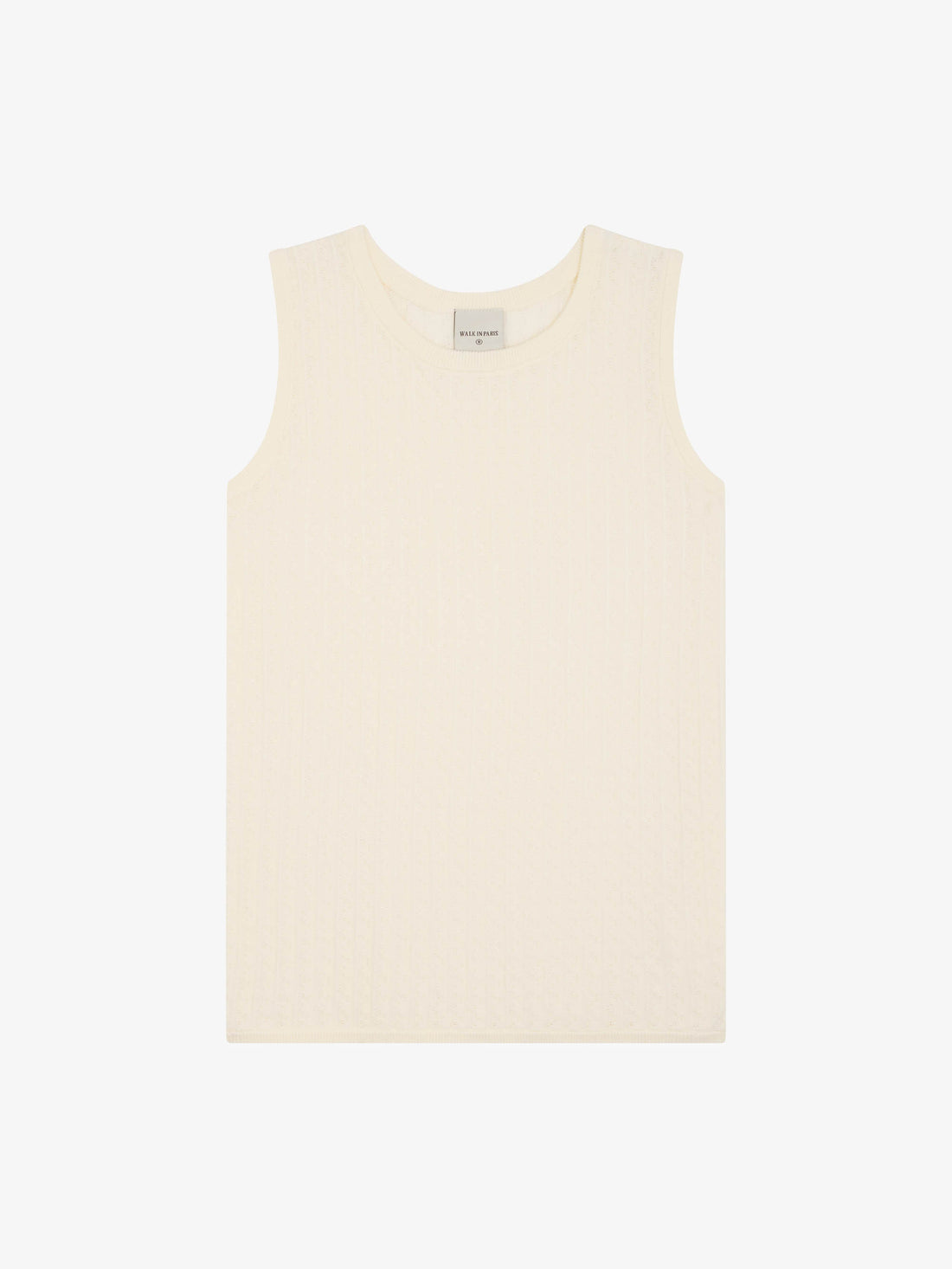 The beige knit tank top