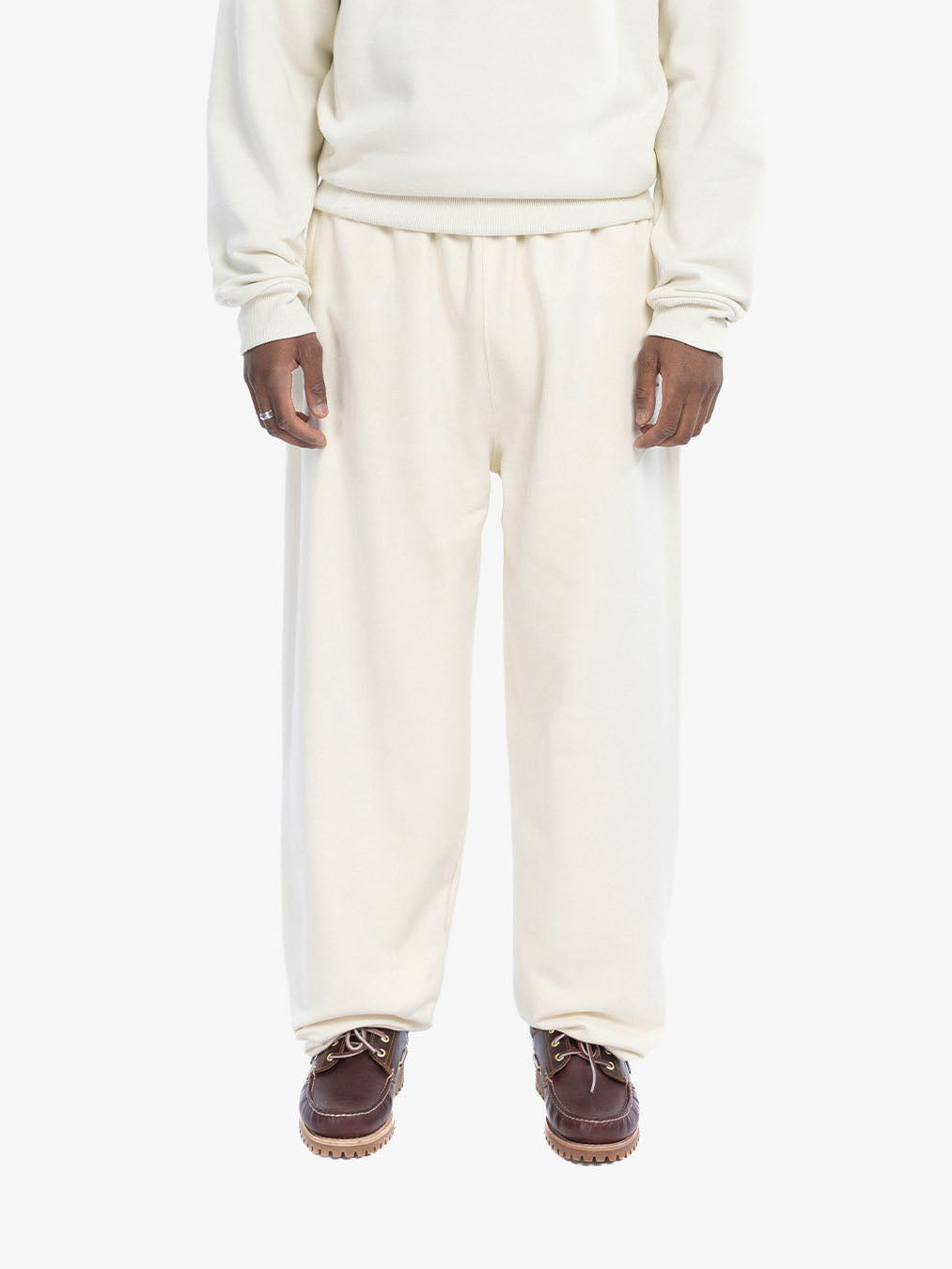 Le jogging molletonné beige