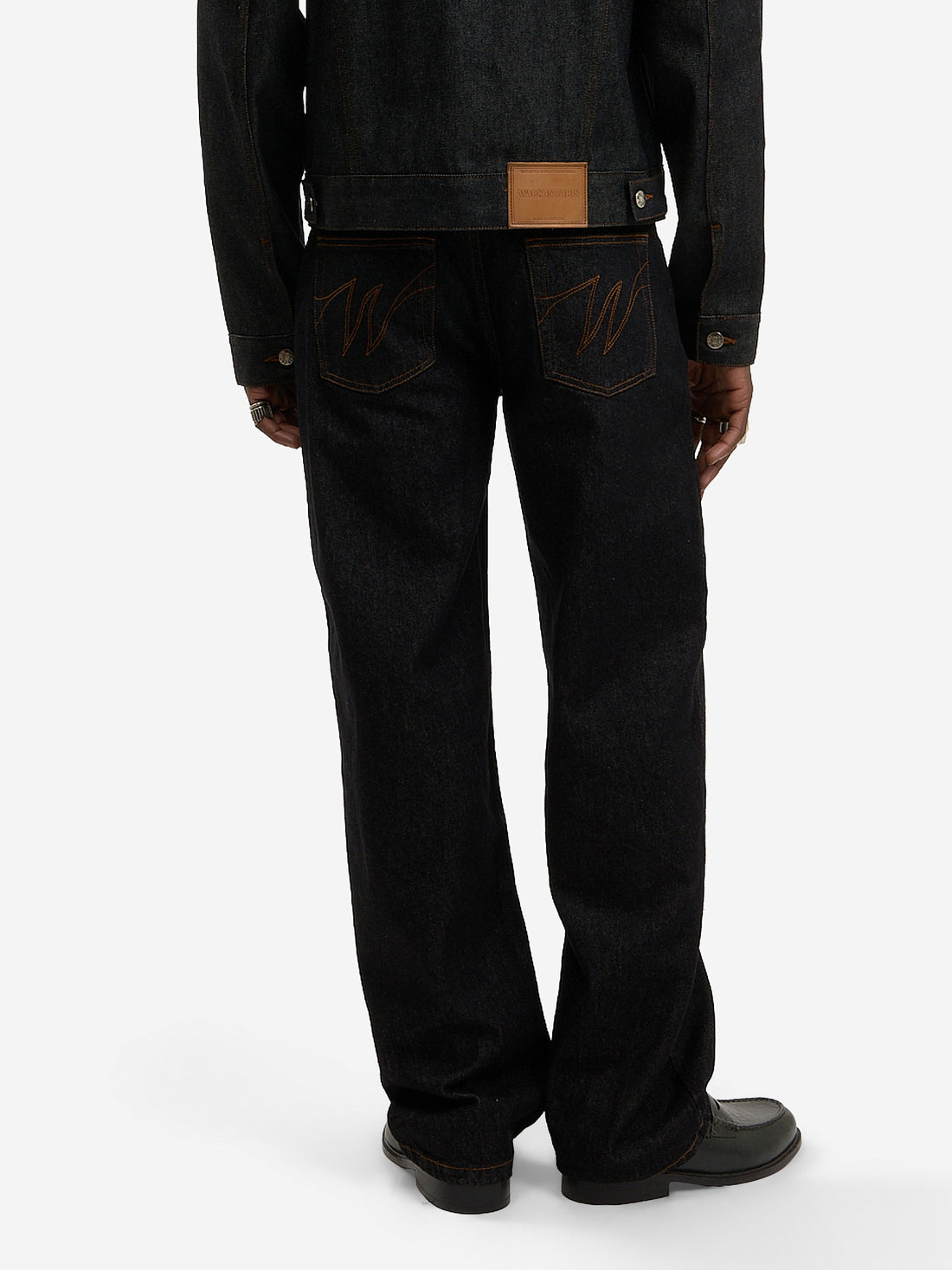 Regular raw denim pants