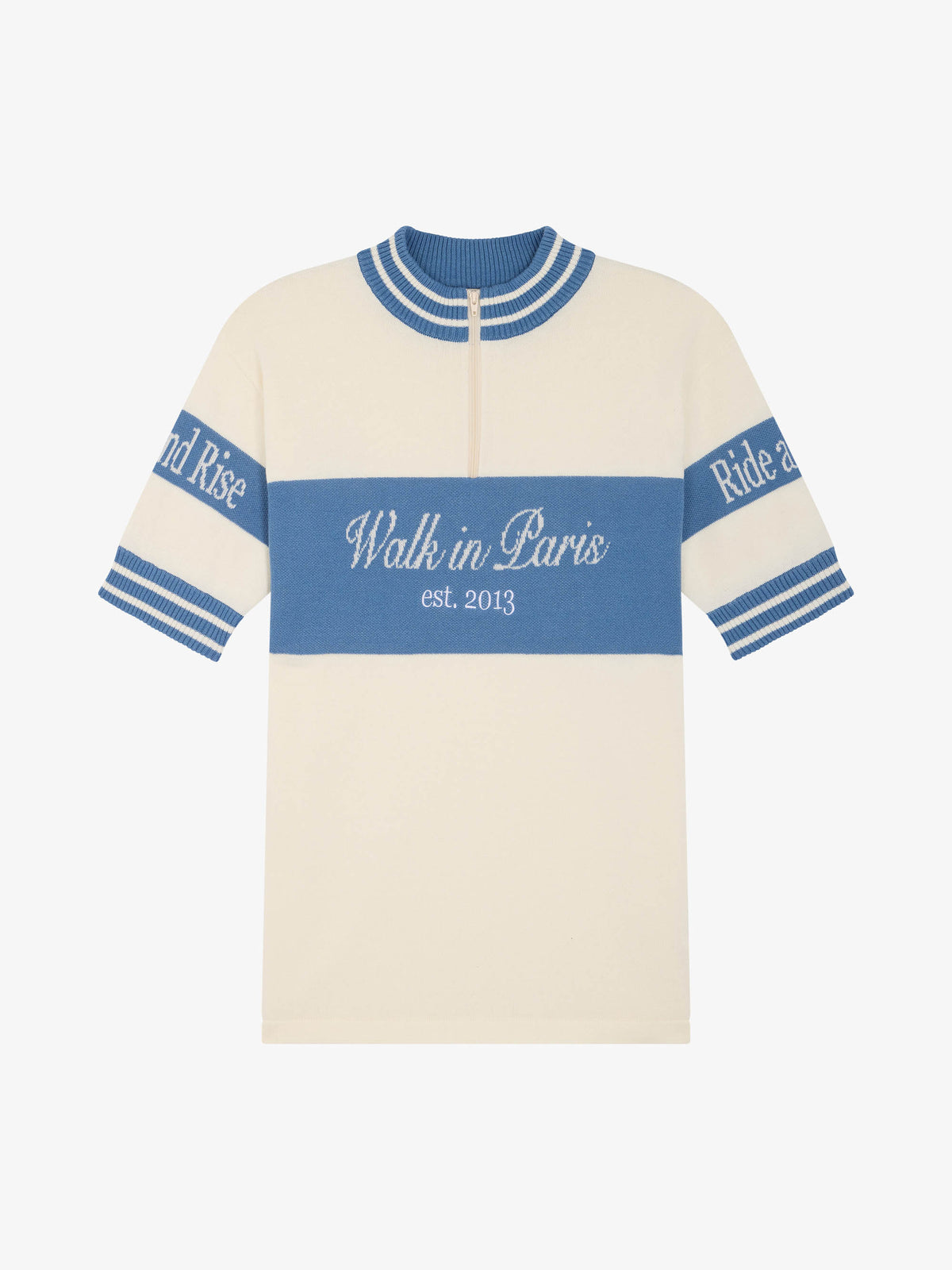 The blue mesh cycling jersey