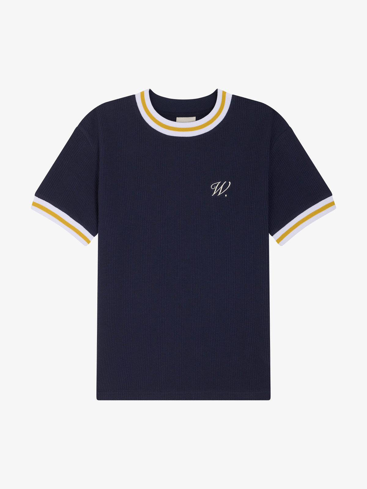 The blue knit t-shirt