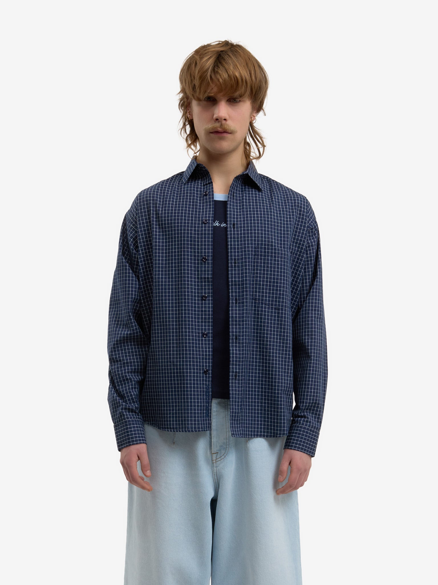 The blue plaid shirt 5