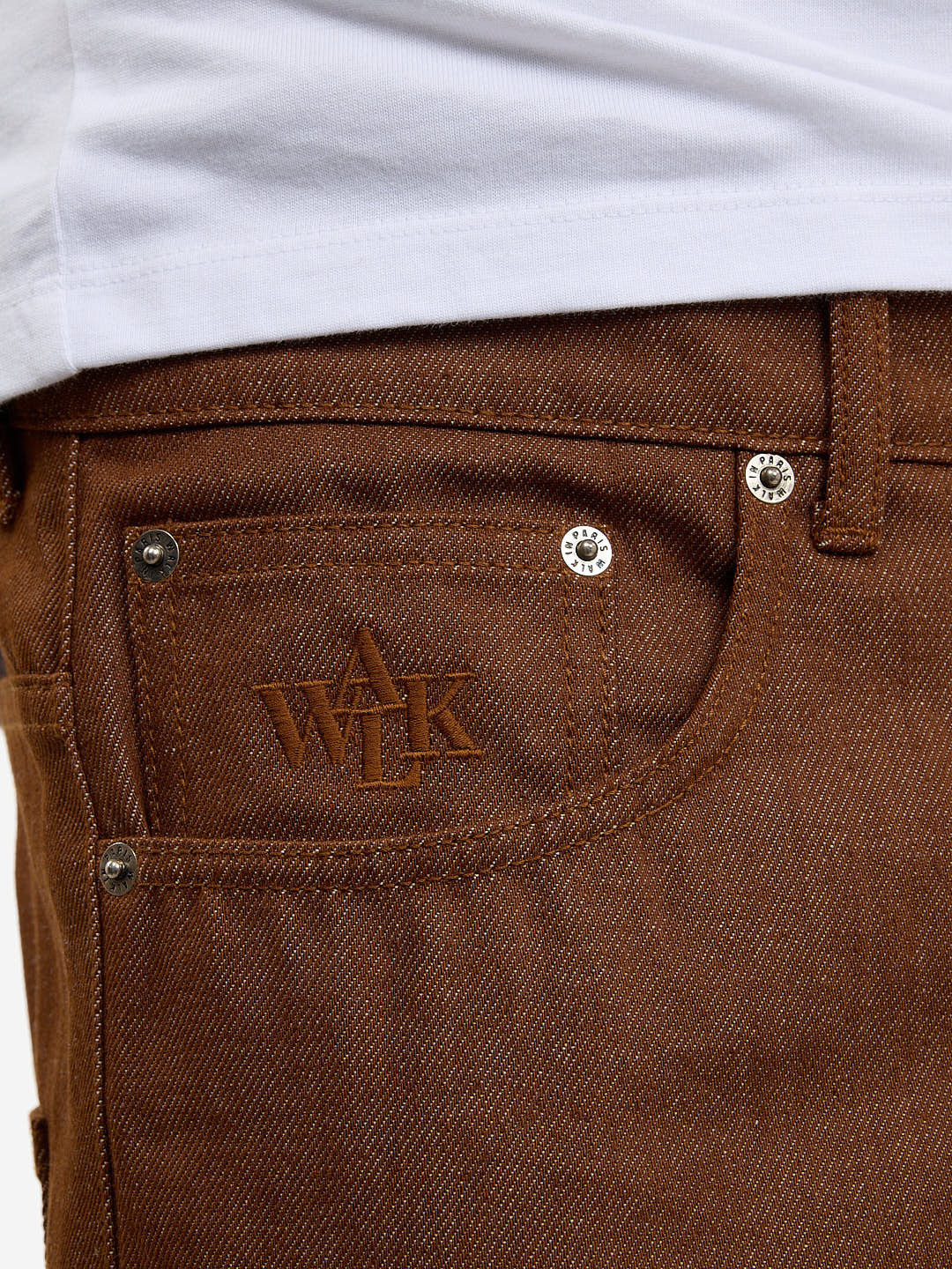 The brown baggy denim shorts