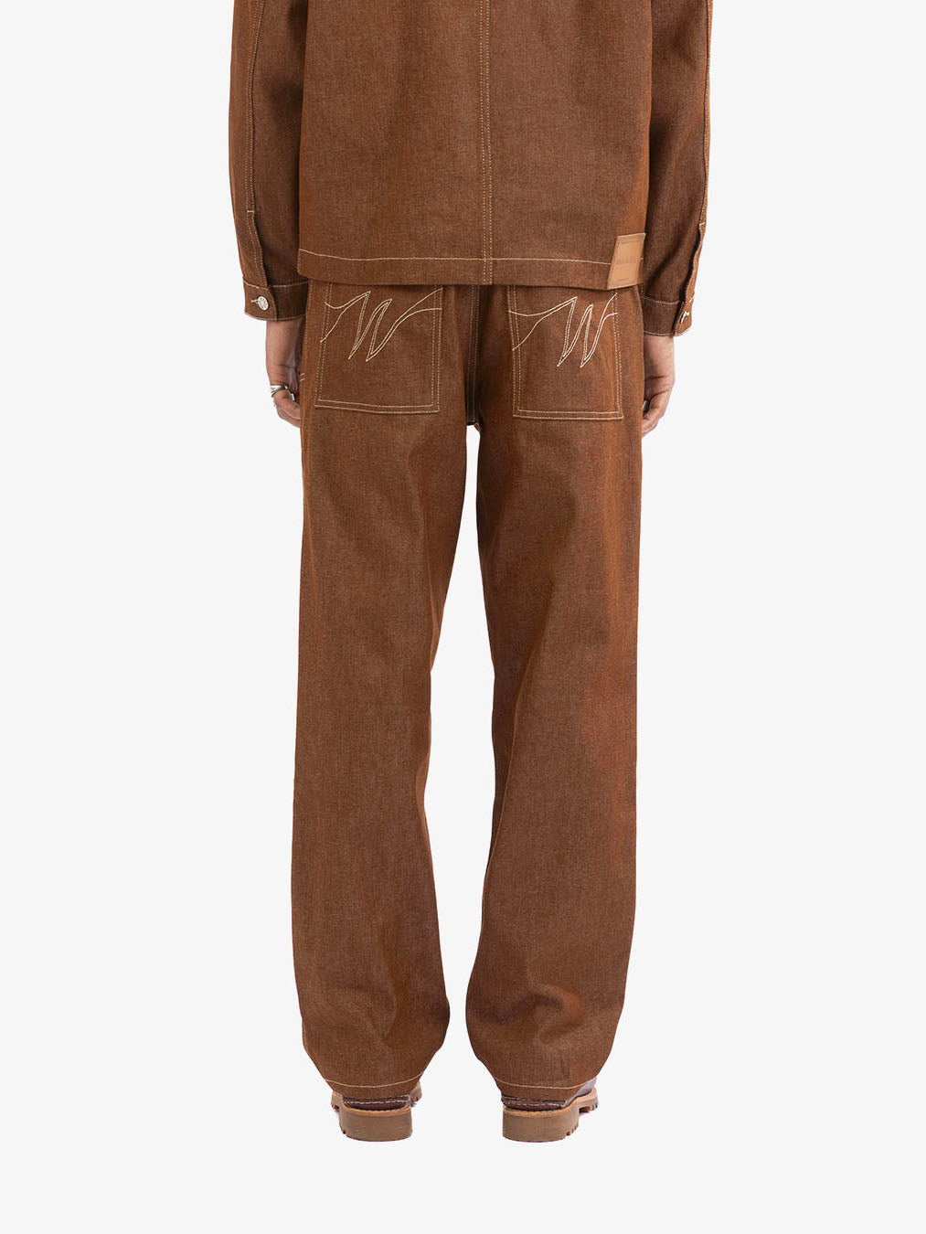 Brown denim carpenter pants