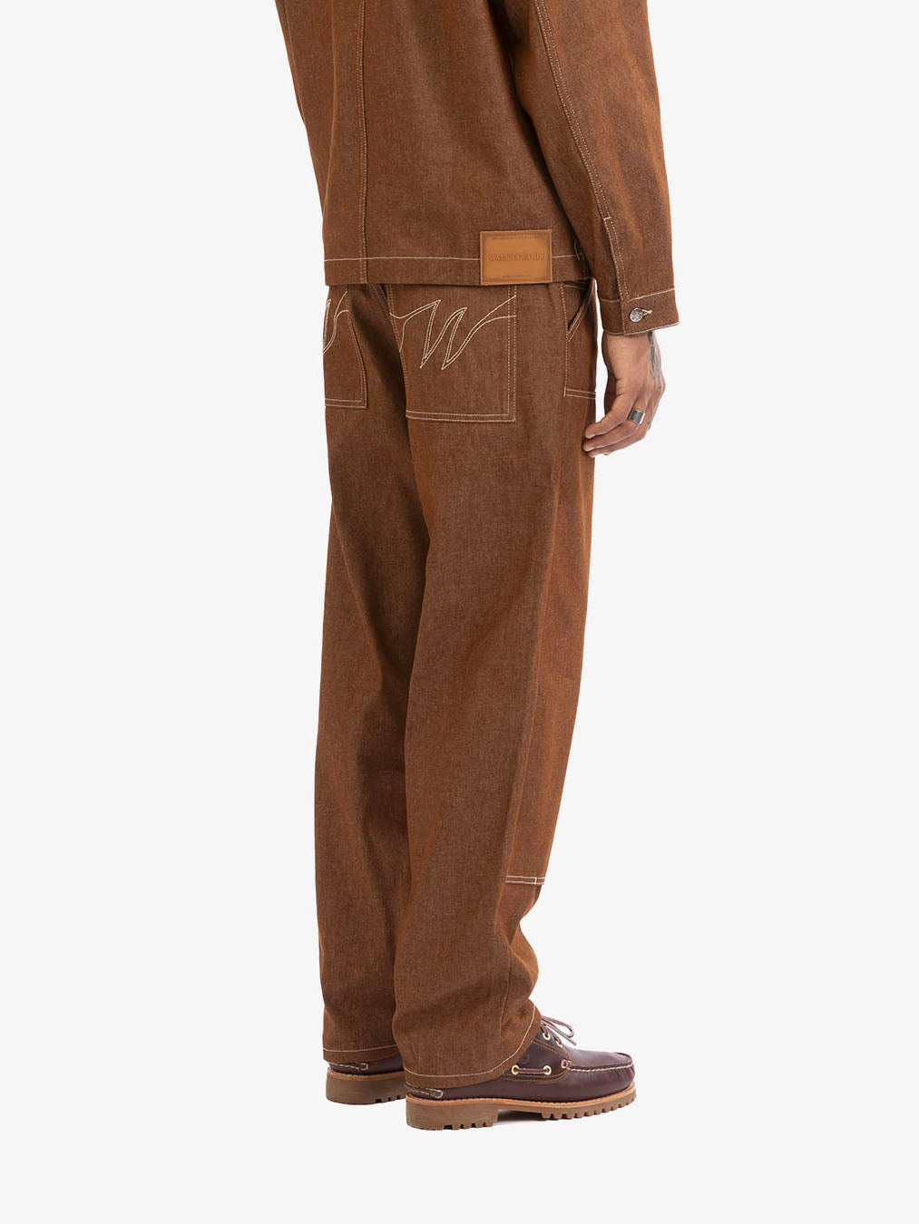 Brown denim carpenter pants