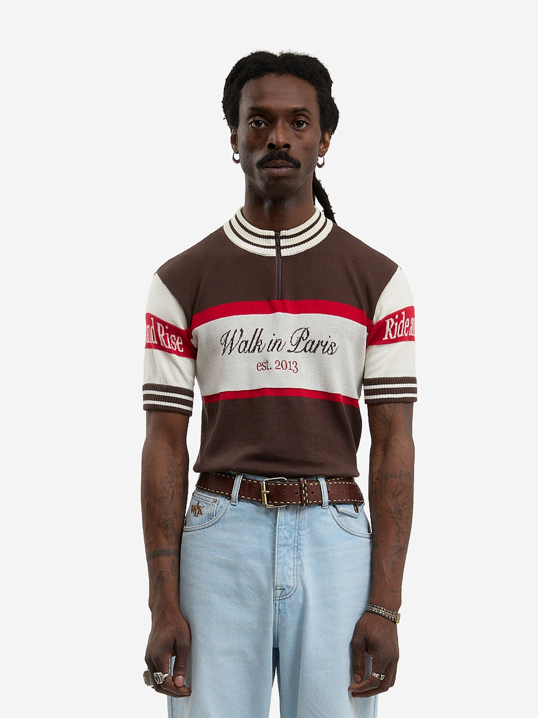 Le maillot de cycliste en maille marron