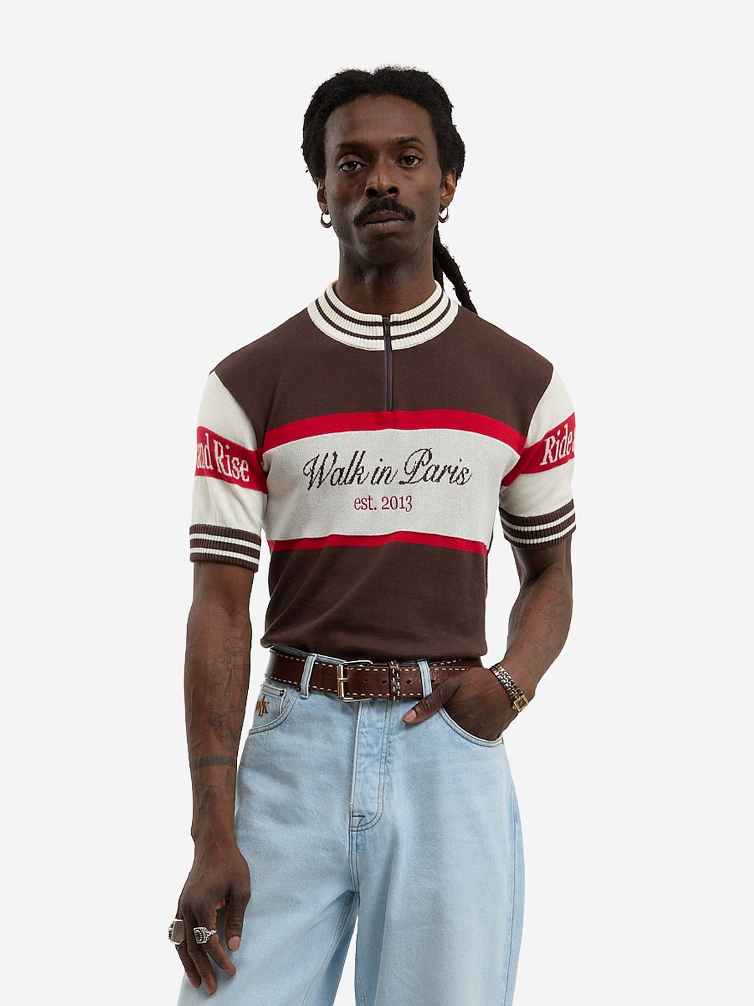 Le maillot de cycliste en maille marron