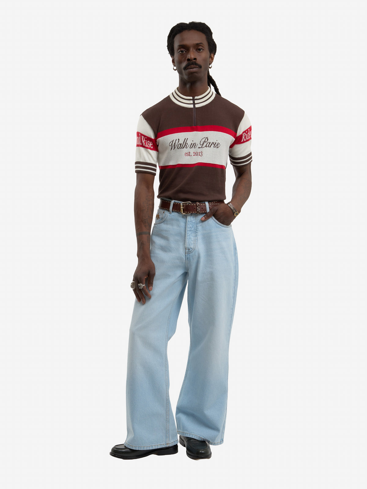 The brown mesh cycling jersey