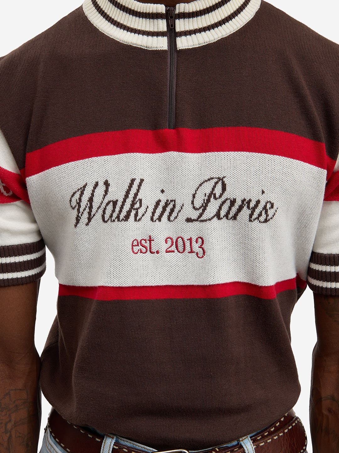 Le maillot de cycliste en maille marron