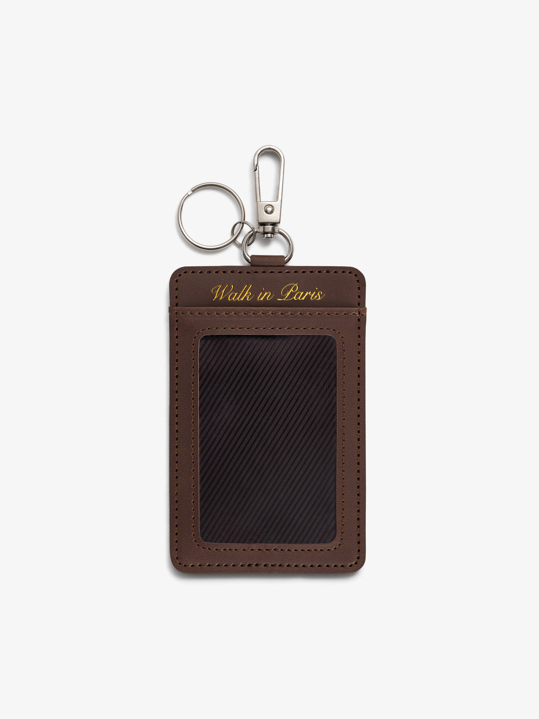 The brown leather photo keychain