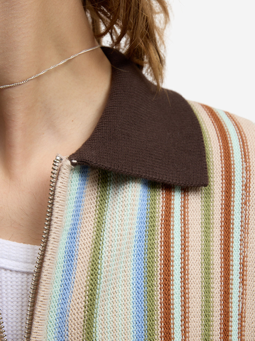 The brown striped cardigan