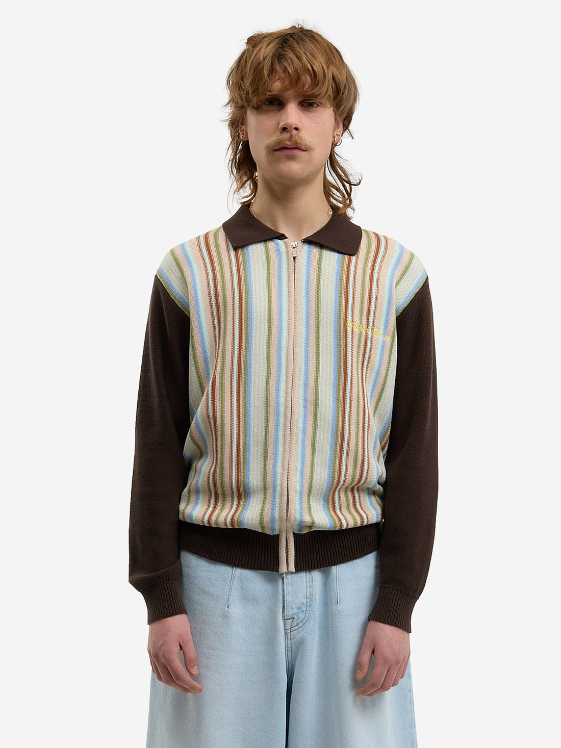 The brown striped cardigan