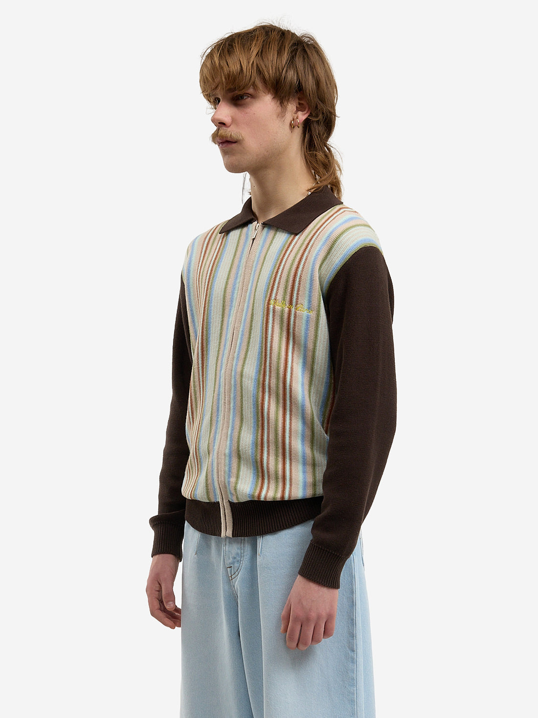 The brown striped cardigan