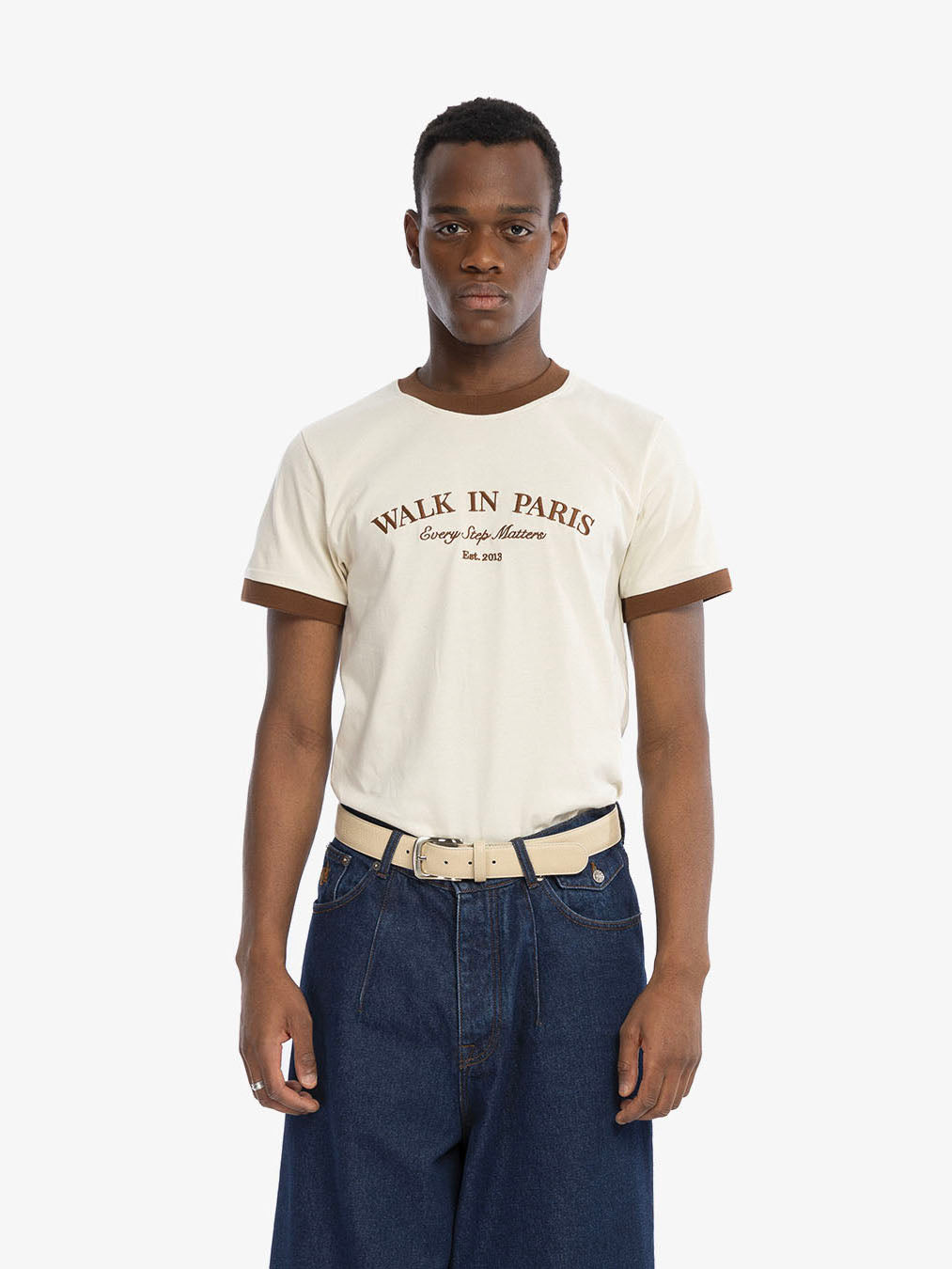The beige Every Step Matters t-shirt  2