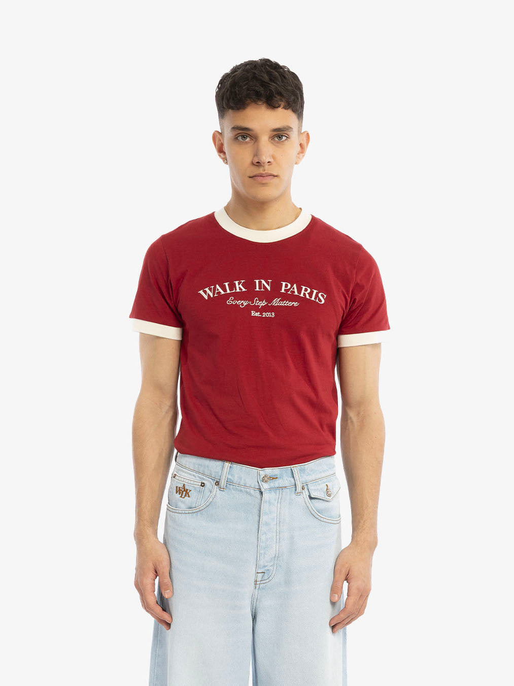 The burgundy Every Step Matters t-shirt  2