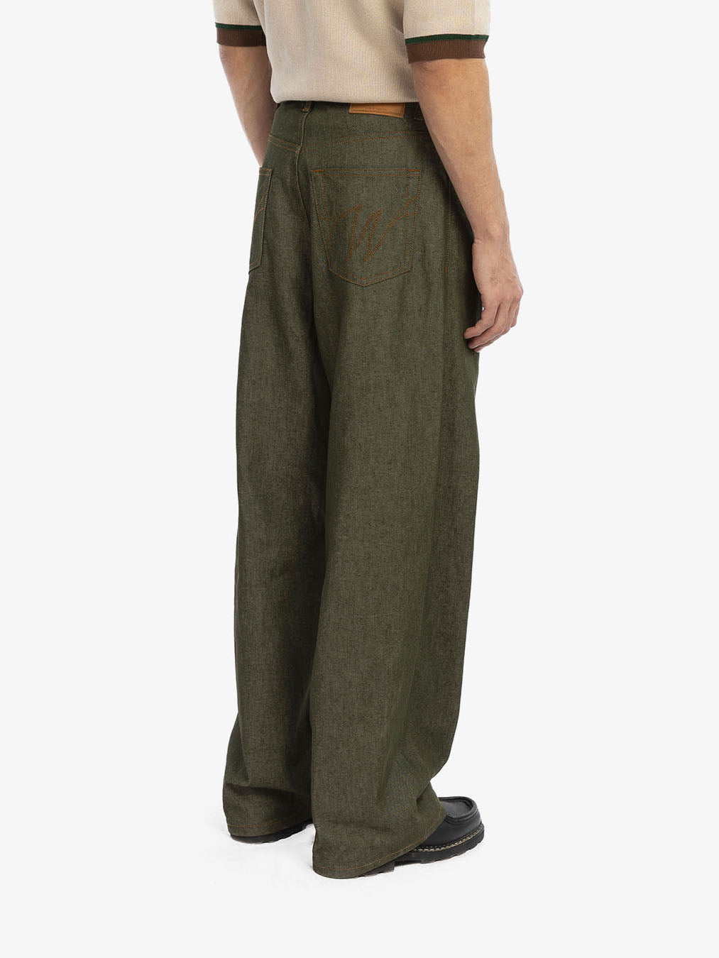 Raw green denim baggy 7