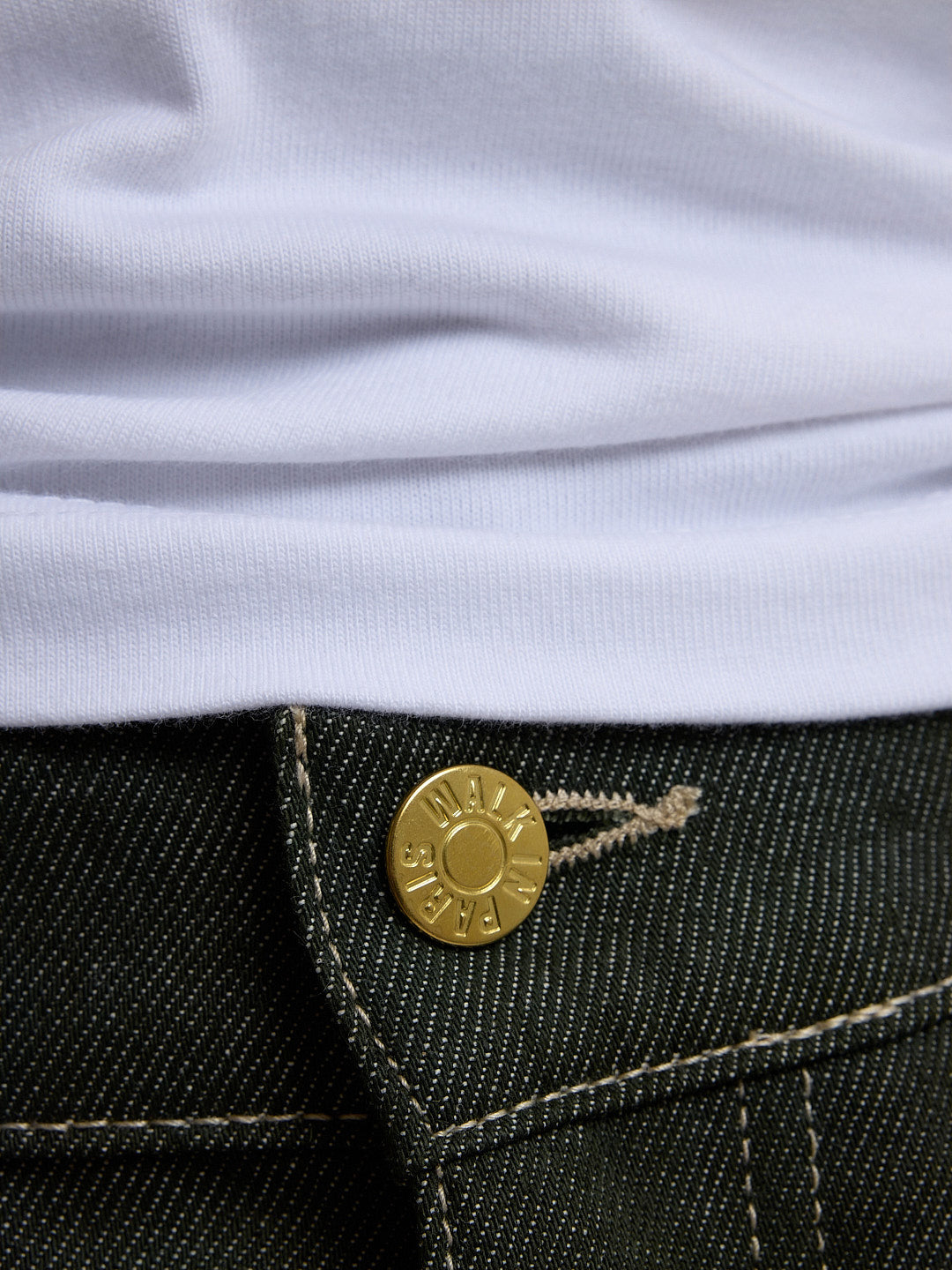 Le pantalon du menuisier en denim vert
