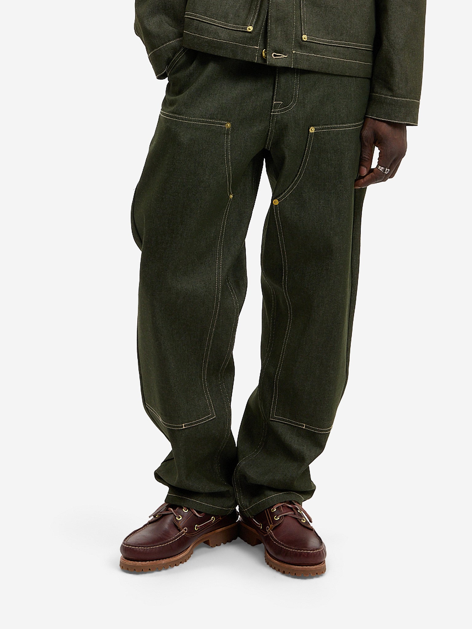 Le pantalon du menuisier en denim vert 7