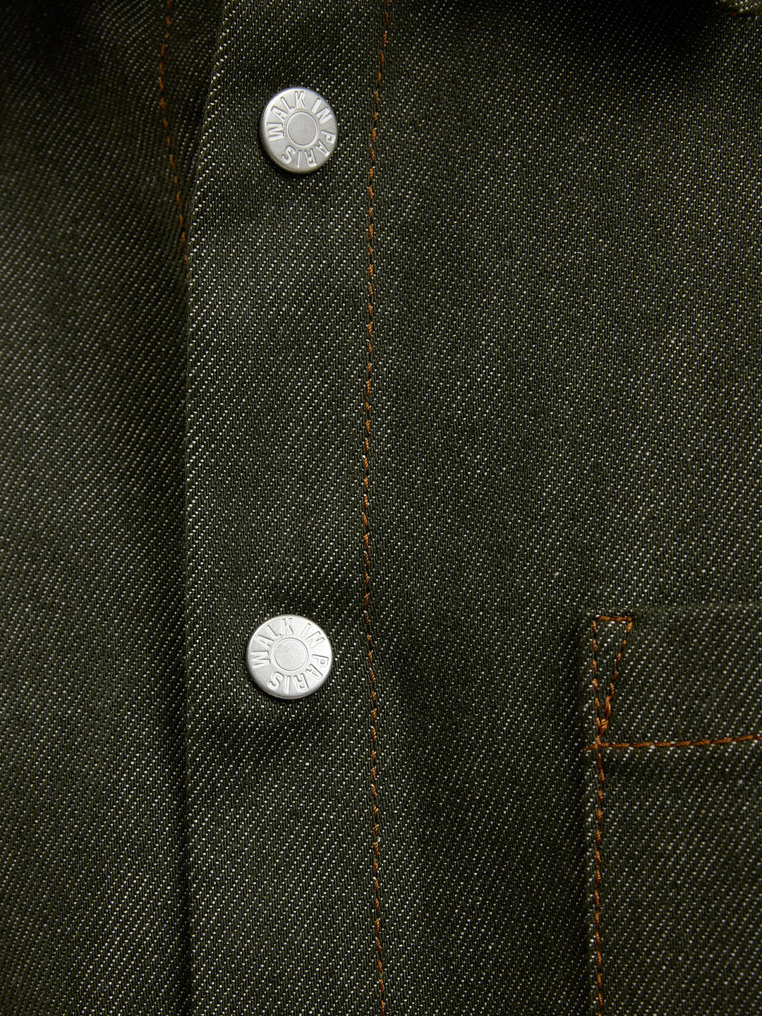 The raw green denim shirt