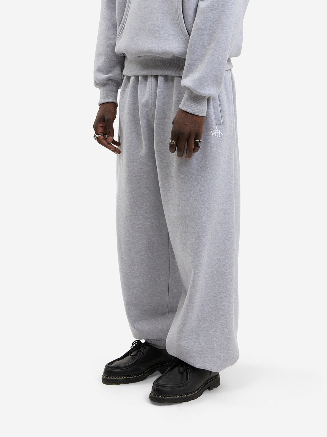 The grey jogging pants
