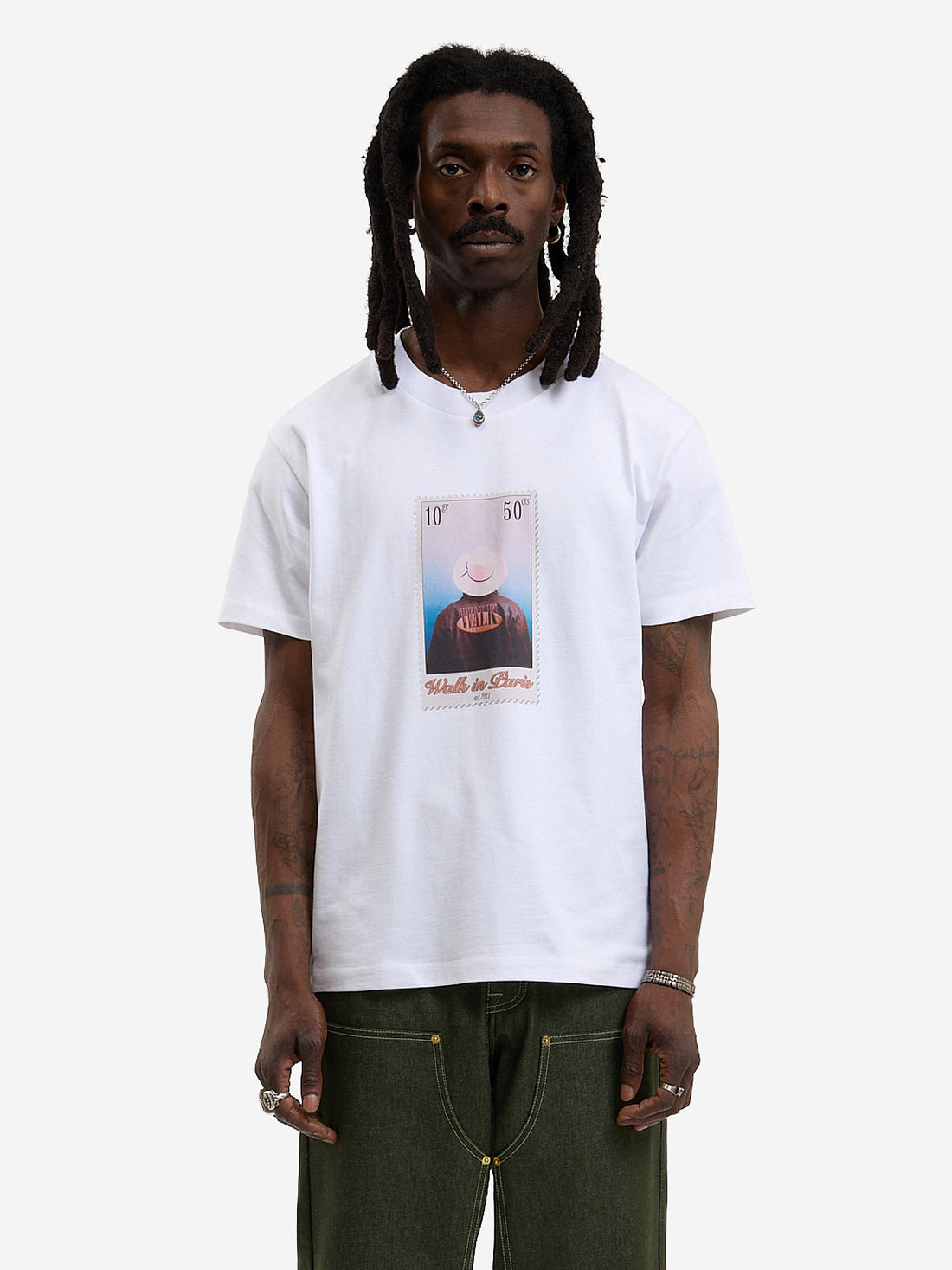 The "Leather Jacket" stamp t-shirt
