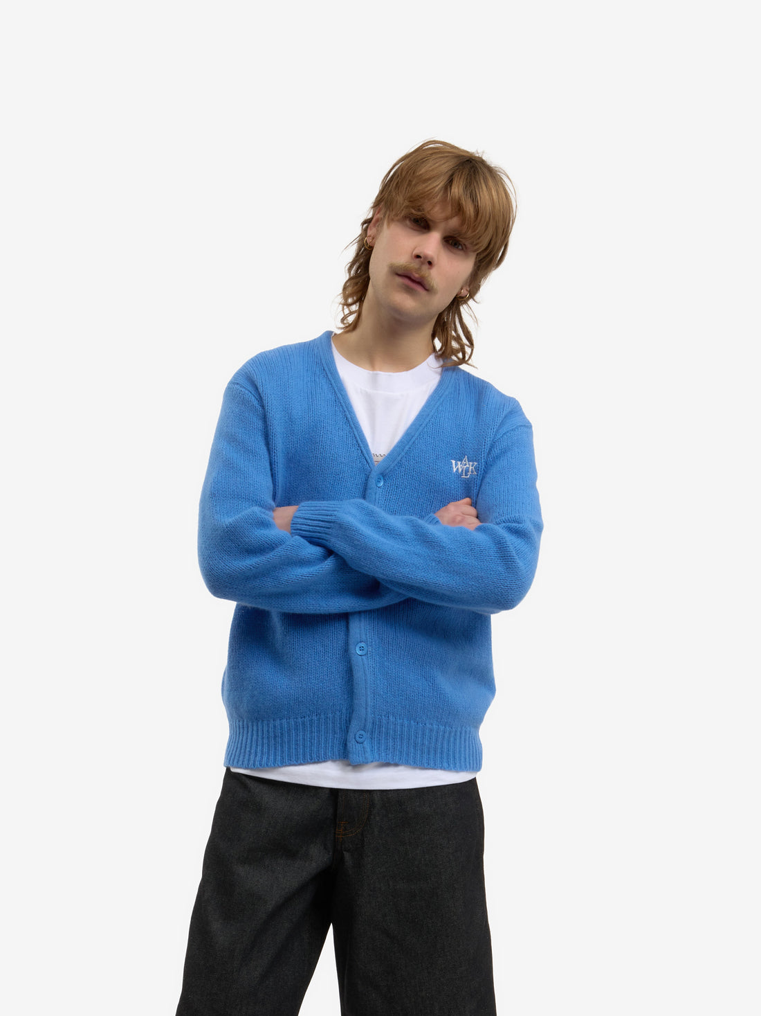 The light blue cardigan