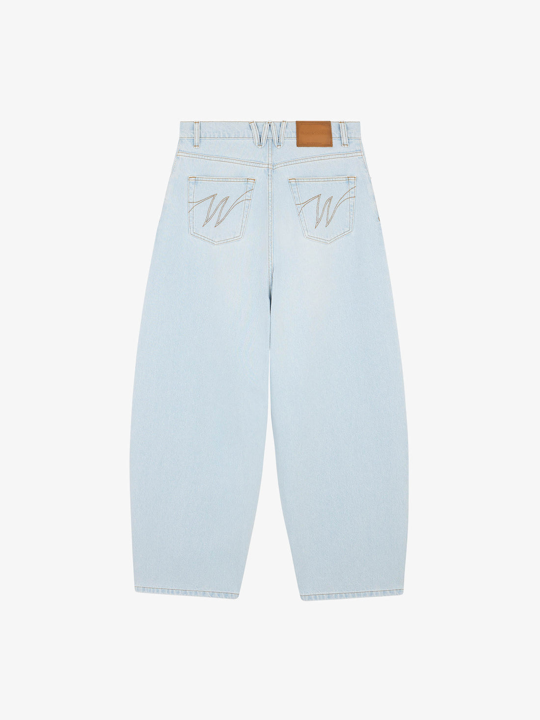 Le pantalon ballon en denim clair délavé