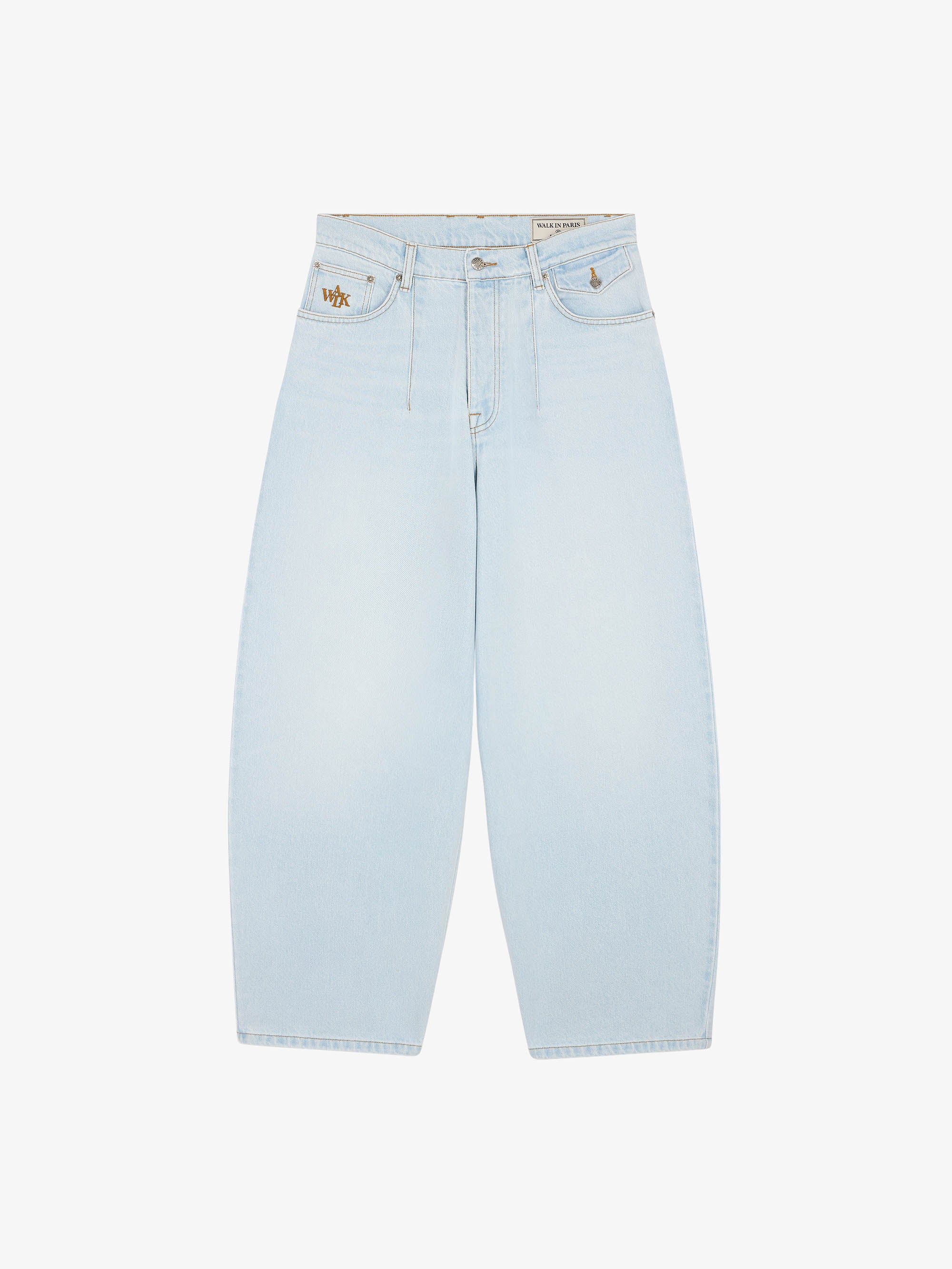 Le pantalon ballon en denim clair délavé 1