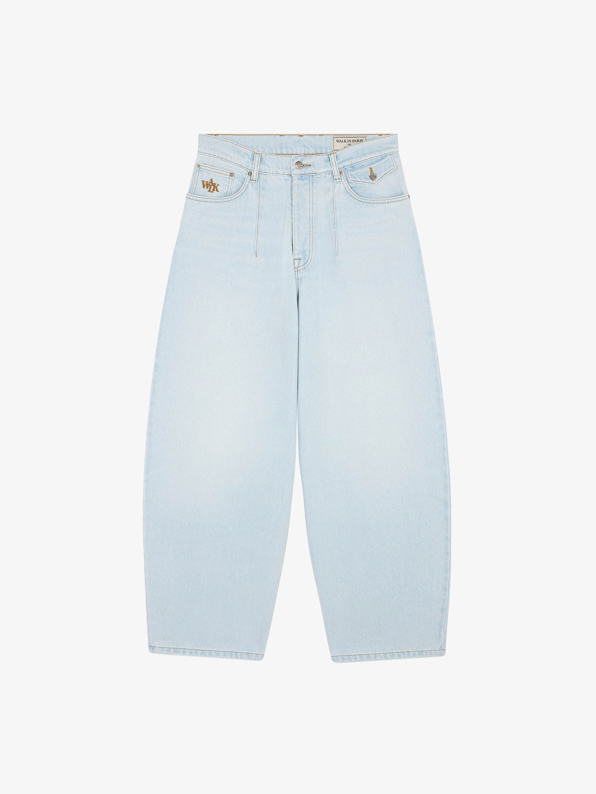 Light wash denim balloon pants