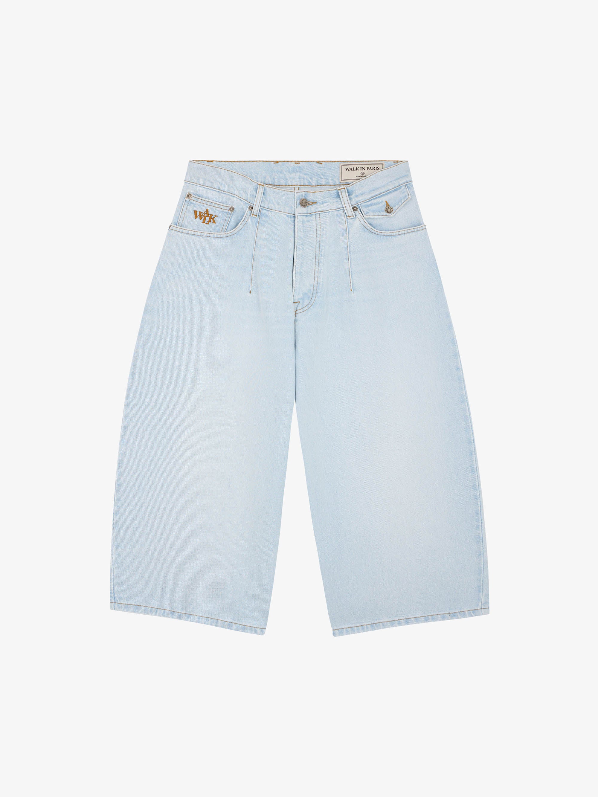 Le short ballon en denim clair délavé 1