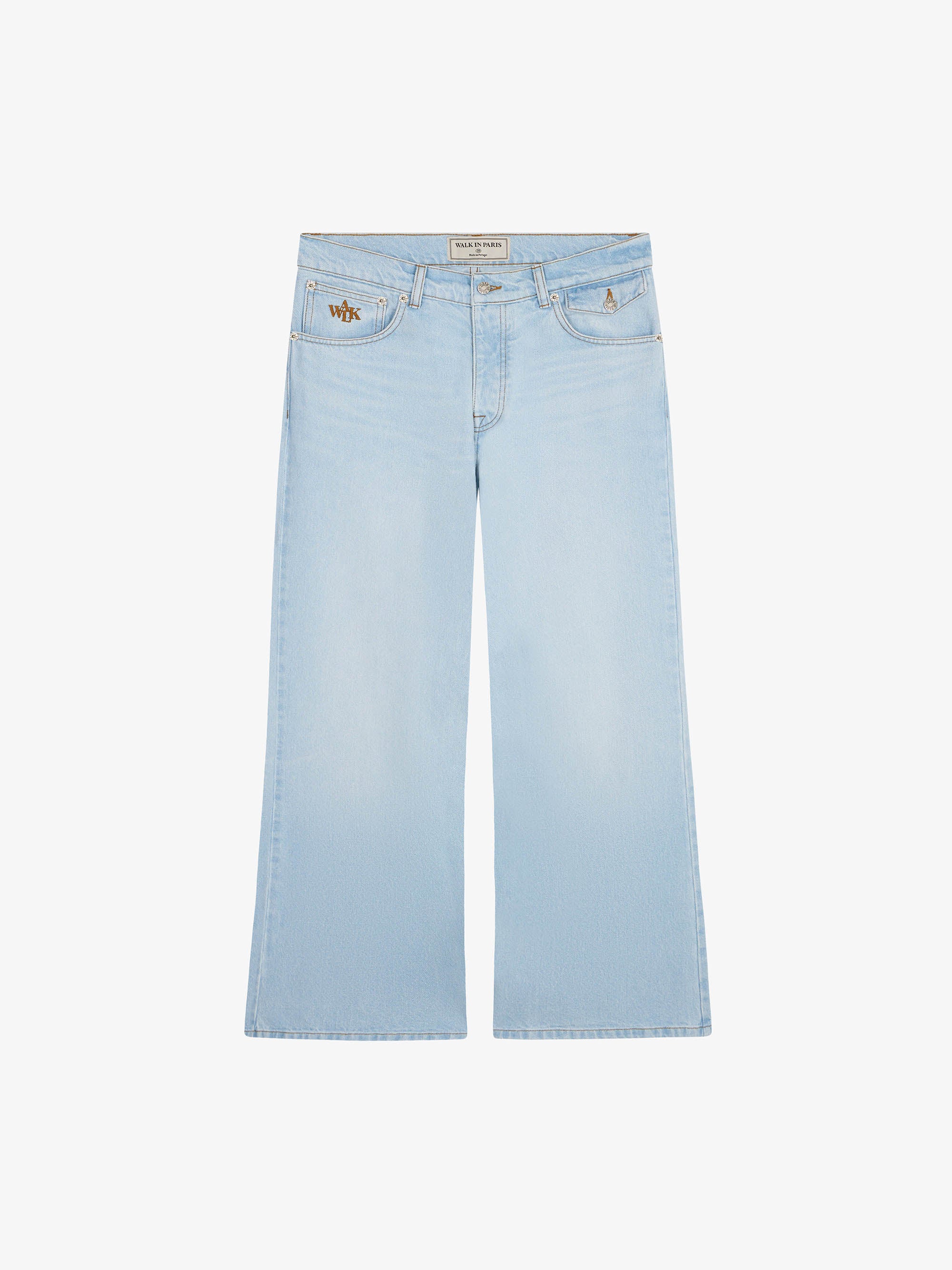 Le pantalon flare en denim clair délavé 1