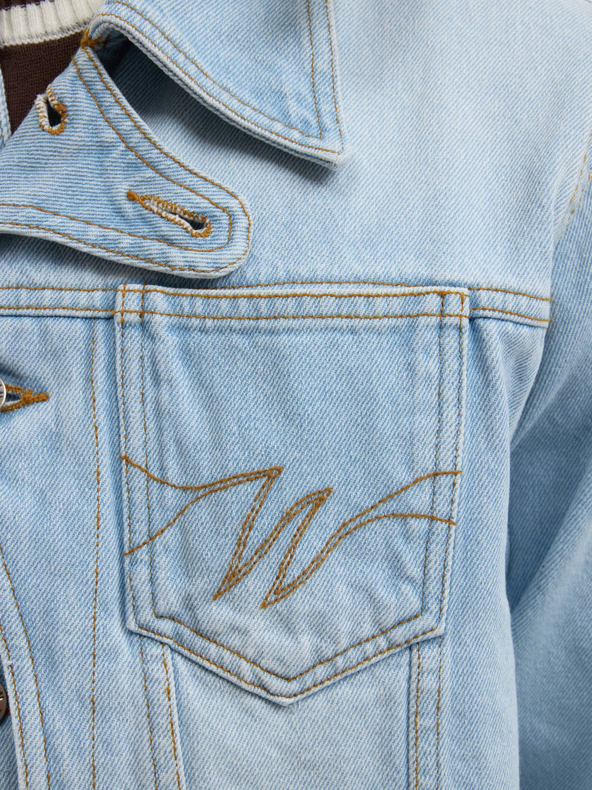 The postman's jacket in light faded denim