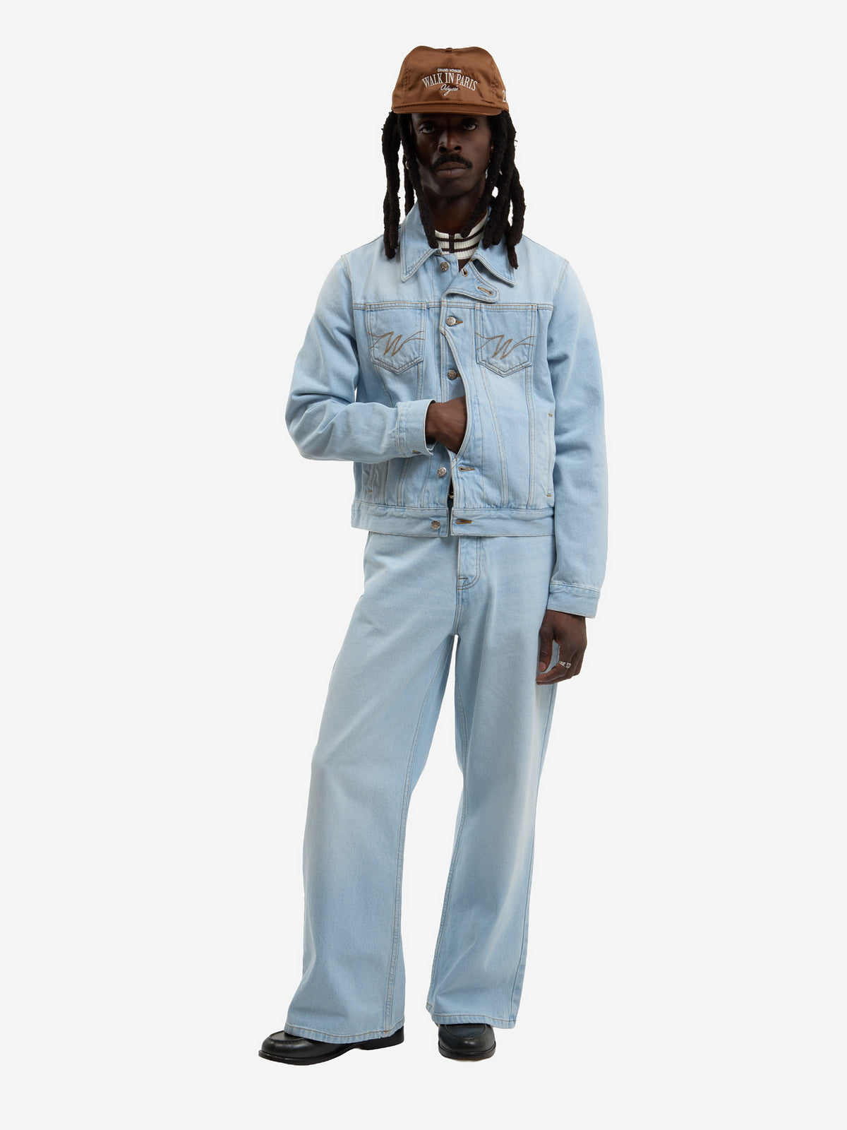 The postman's jacket in light faded denim