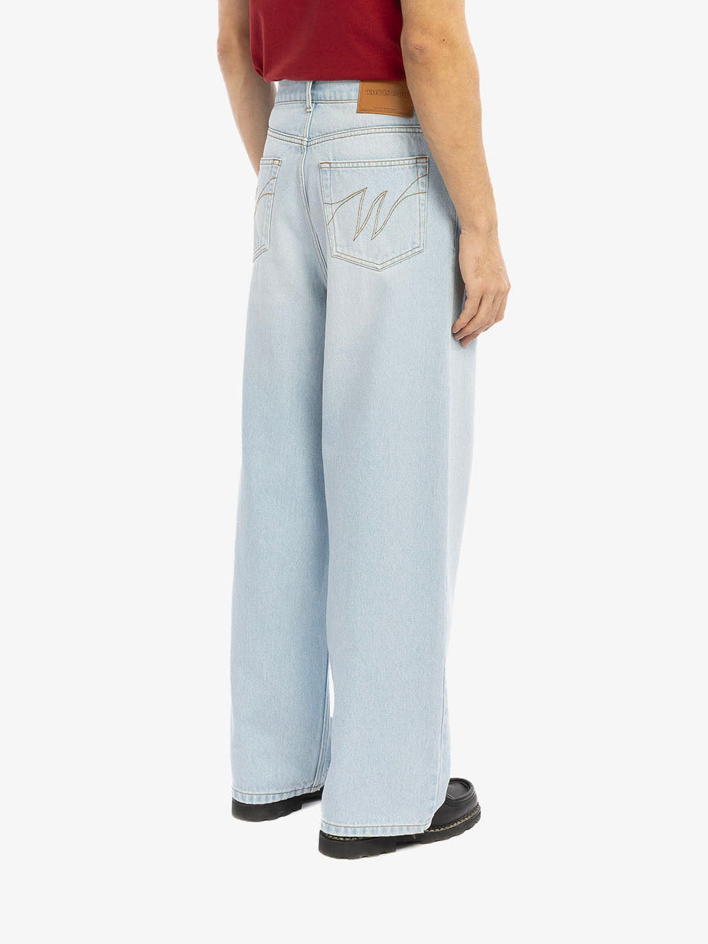 Baggy pants in light-washed denim