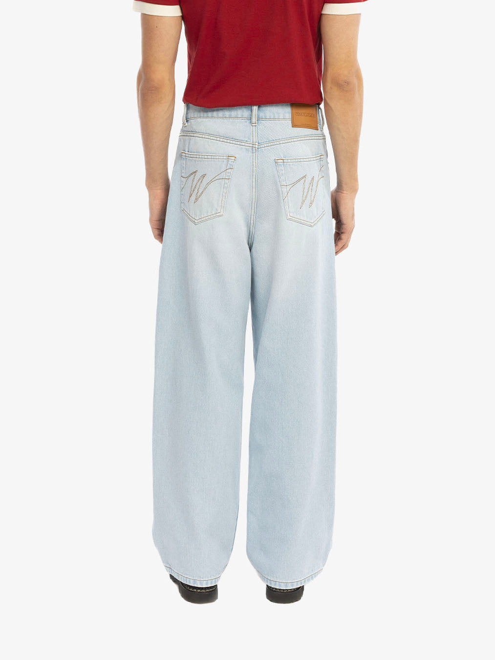 Baggy pants in light-washed denim
