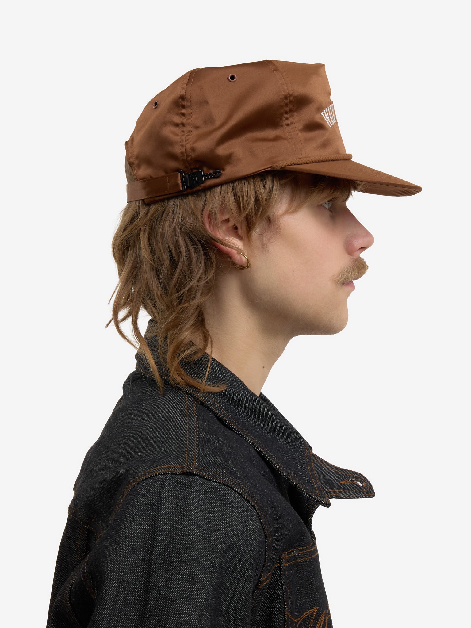 The Odyssey cap in brown satin 8
