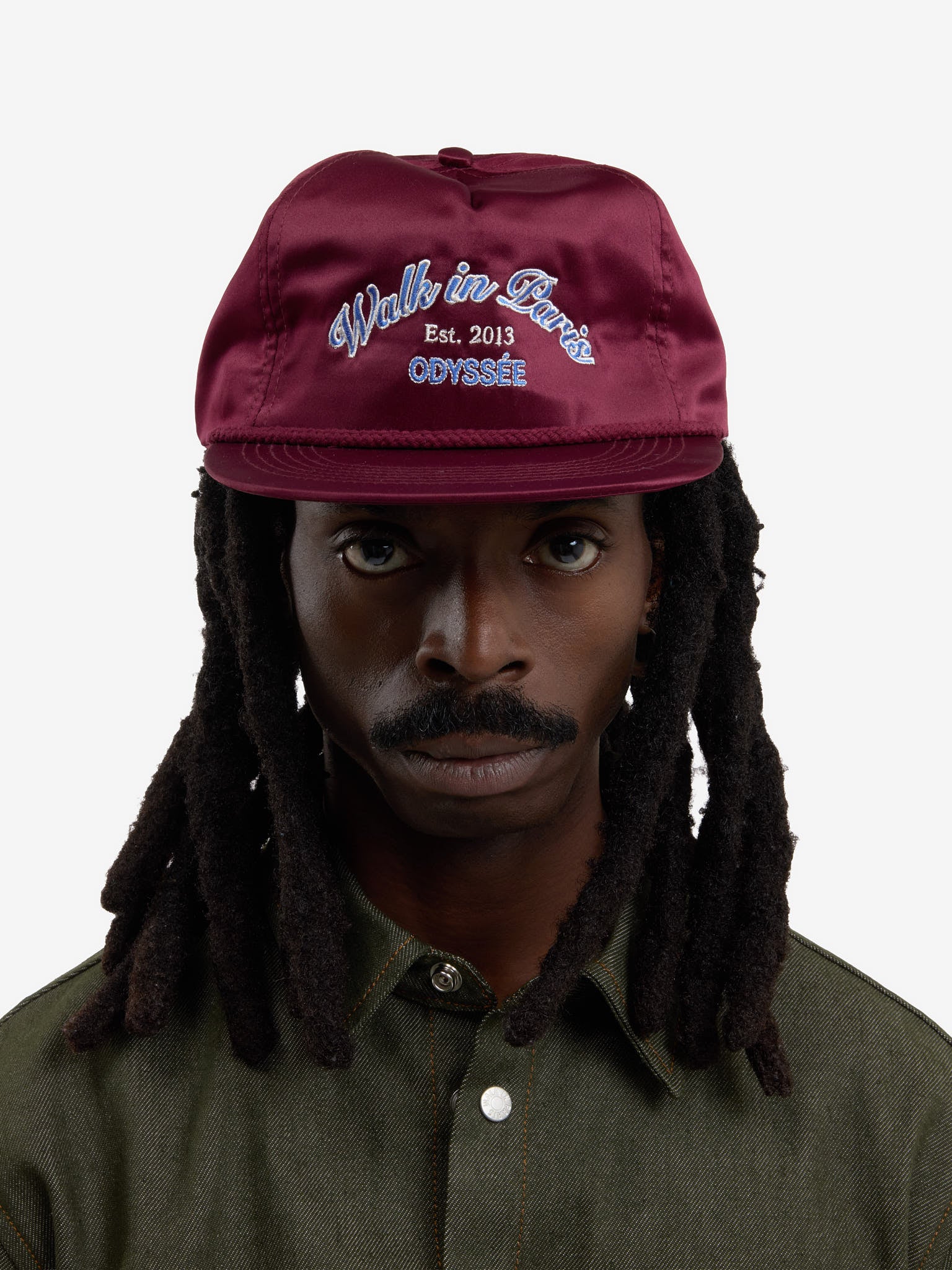 The Odyssée satin burgundy cap 4