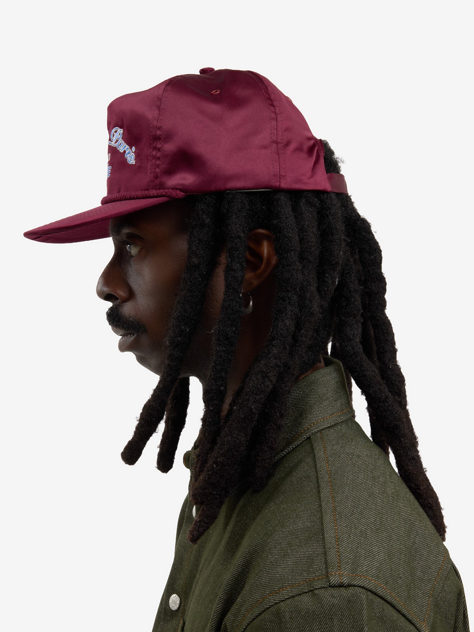 The Odyssée satin burgundy cap 6