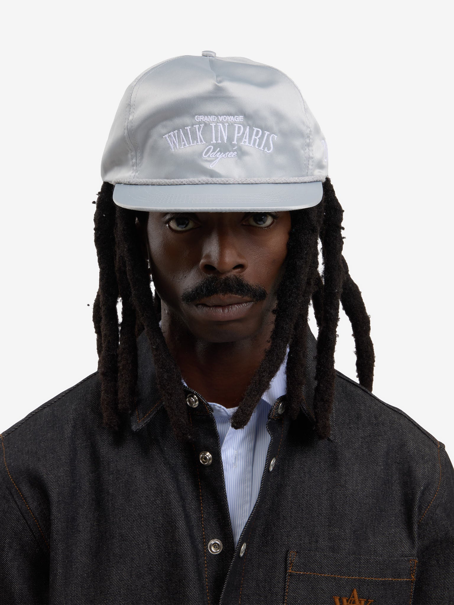 The Odyssey cap in grey satin 7